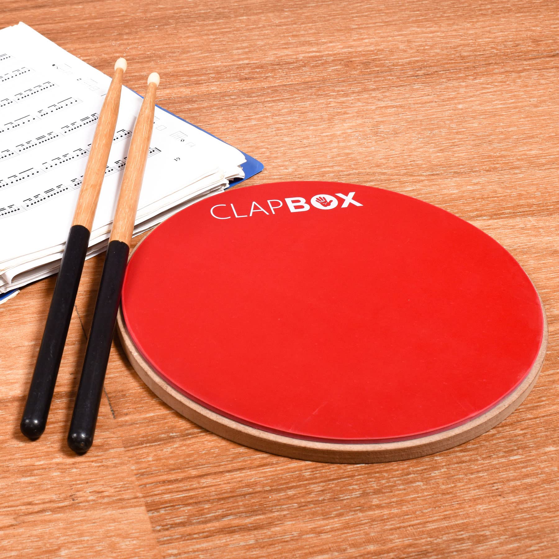 Clapbox Podkładka do ćwiczeń perkusyjnych - 20 cm, czerwona, CB-PPD (tylko podkładka treningowa)