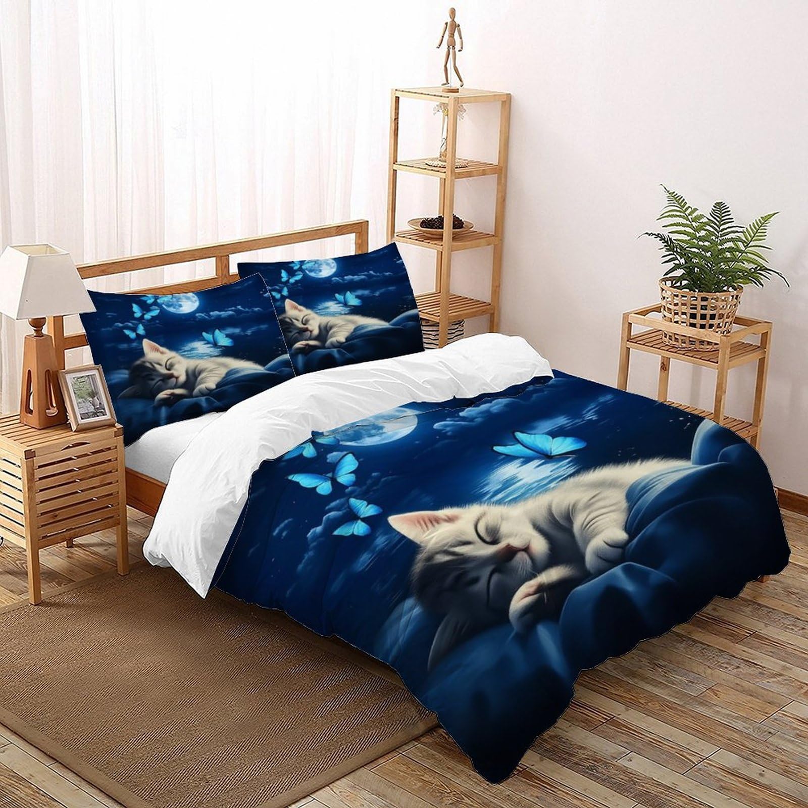 Linge de lit kitten pleine lune microfibre pour des nuits douces et magiques
