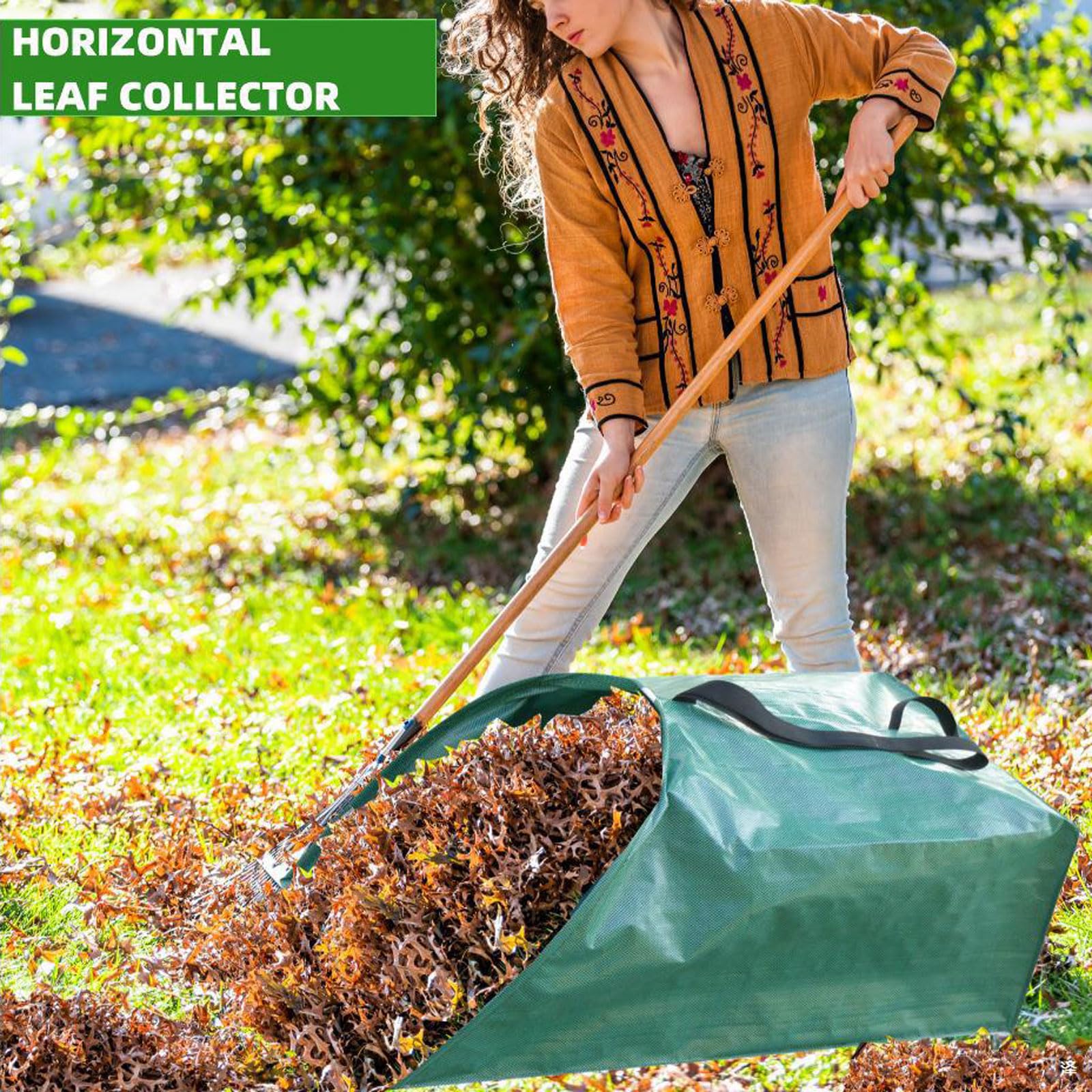 Bolsas de residuos de jardín de alta resistencia 200L,3pcs Bolsa de recogida de hojas caídas ,con Asas ,Plegables ,resistentes a desgarros ,resistentes al agua ,para hojas basura escombros