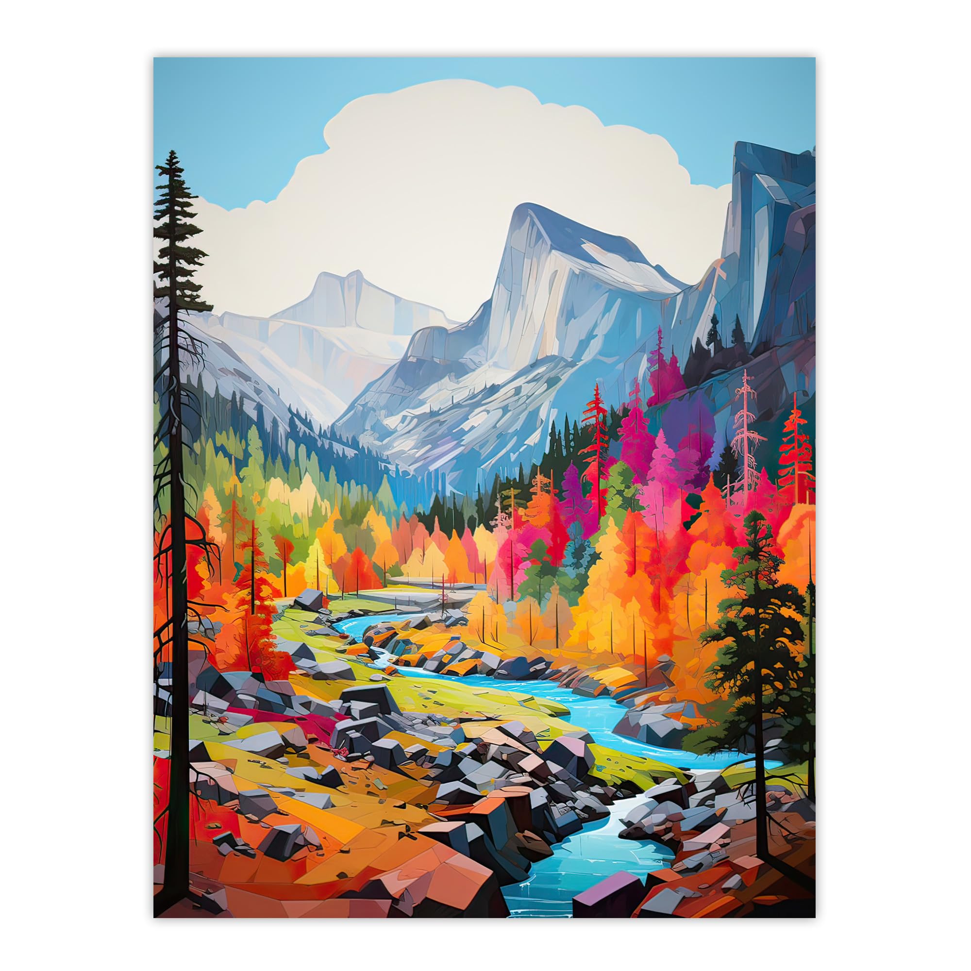 Artery8 Yosemite National Park Forest Landscape Poster Print W18" x H24"