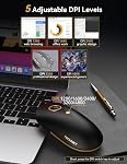 TECKNET Computer Mouse, Silent Mouse Wireless, 2.4Ghz USB-A Wireless Mouse, 4800 DPI Ambidextrous Quiet Click Mice for Travel, Slim Portable Wireless Mouse Compatible with PC Laptop MacBook