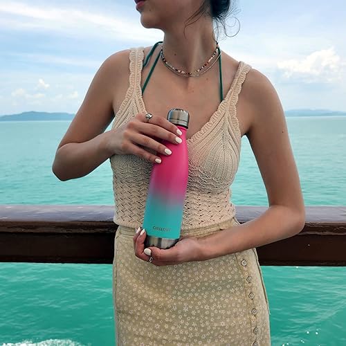 Miniatura 4 de CHILLOUT LIFE - Botella de agua infantil. de acero inoxidable para la escuela, con aislamiento de doble pared, en forma de botella de refresco,