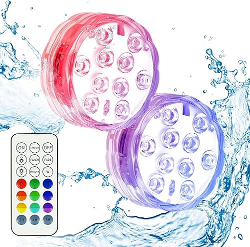 Miniatura 10 de Creatrek - Luz de LED sumergible, cambia de color, para tina, spa, el jardín, senderos, jarrones, cuencos, portavasos, estanque, pecera, fuente