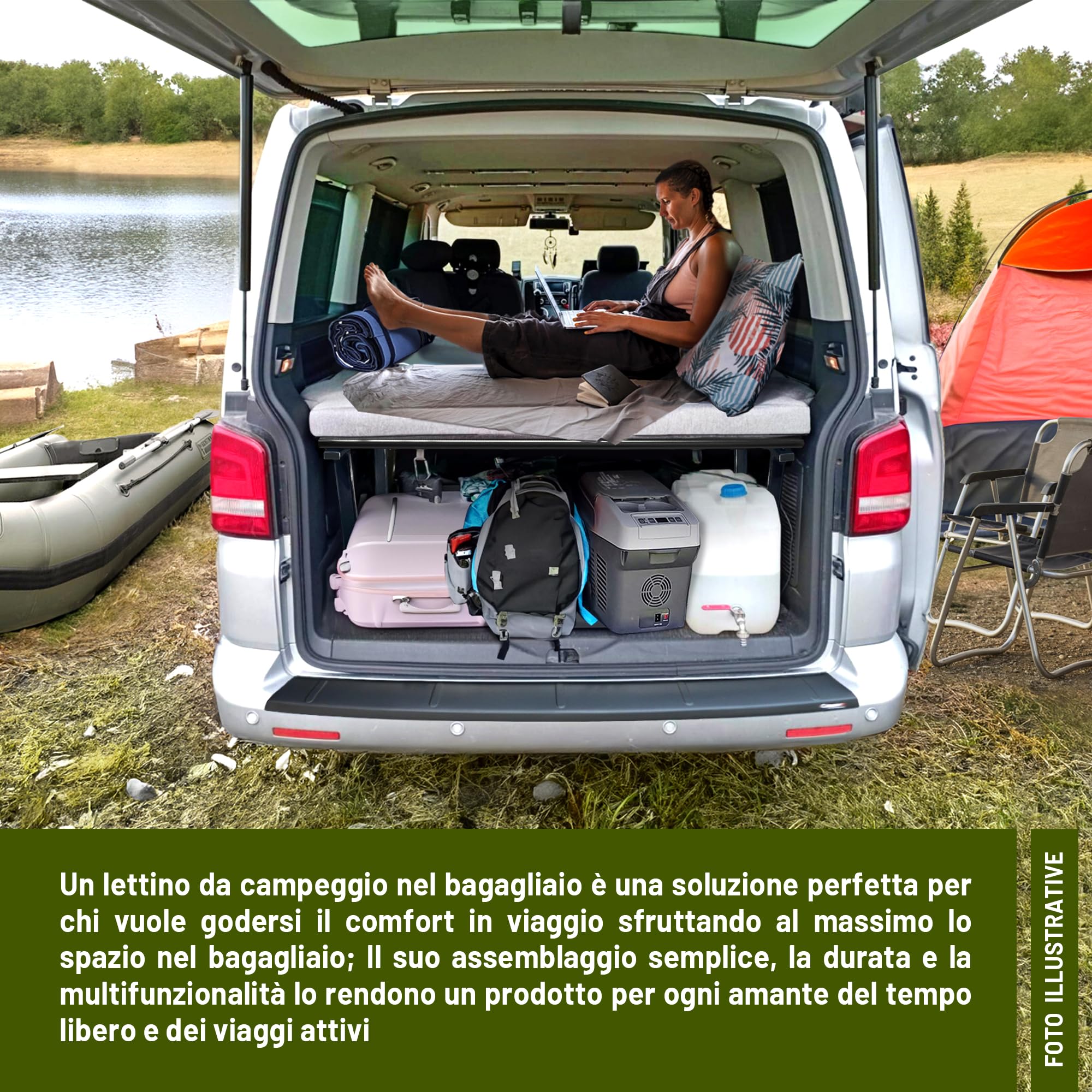 CHROMEMASTER | Compatibile con Mercedes Vito W447 2014+ | Letto Pieghevole per Auto, Prolunga del Letto Multiflexboard per Camper, Letto da Campeggio, Scaffale, Tavolo | Accessorio per Il Camper