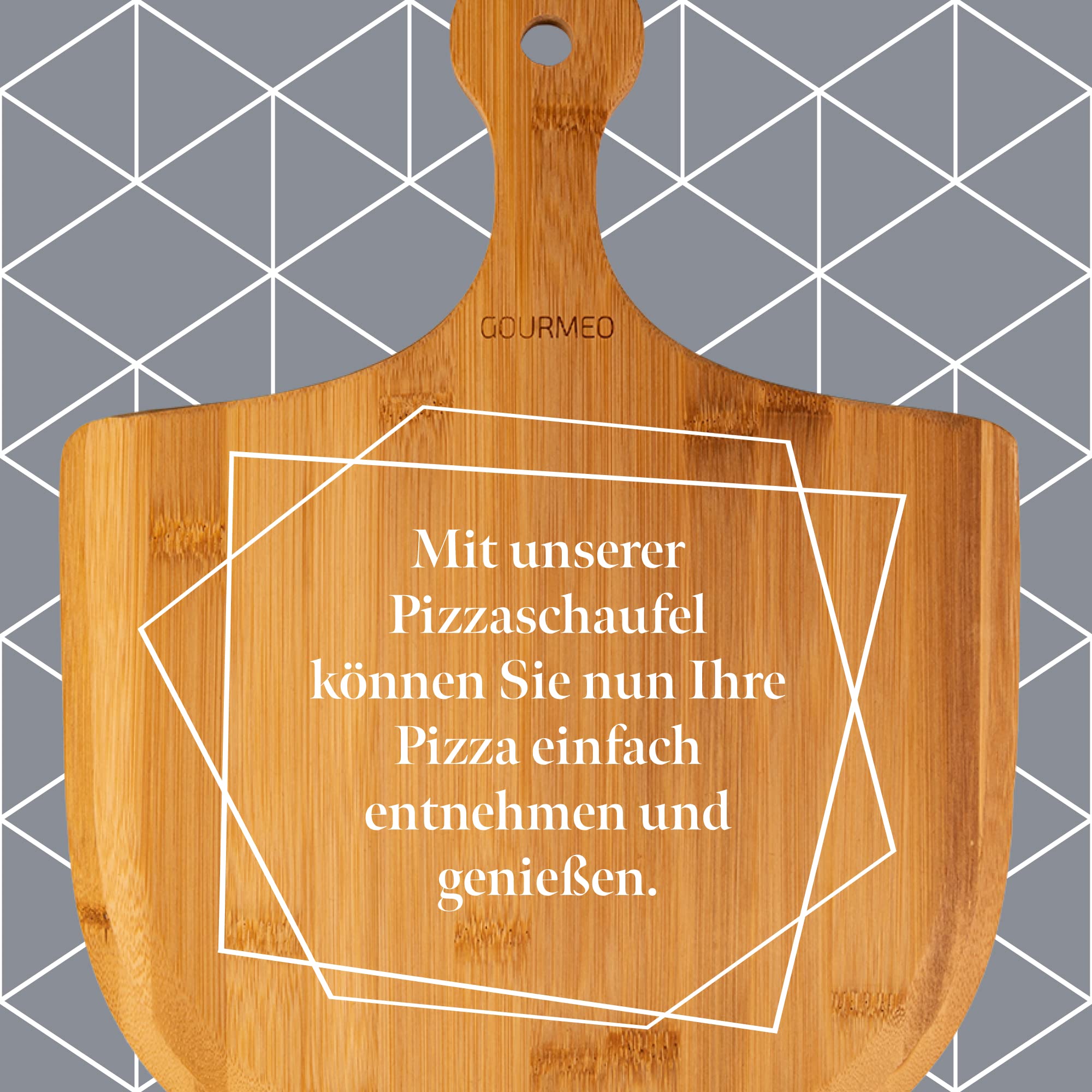 Pizzastein Set mit Bambus-Schaufel - 38x30cm Eckig - Cordierite Pizza Stein für Backofen, Gasgrill & Grill - Gleichmäßige Hitzeverteilung & leichte Reinigung