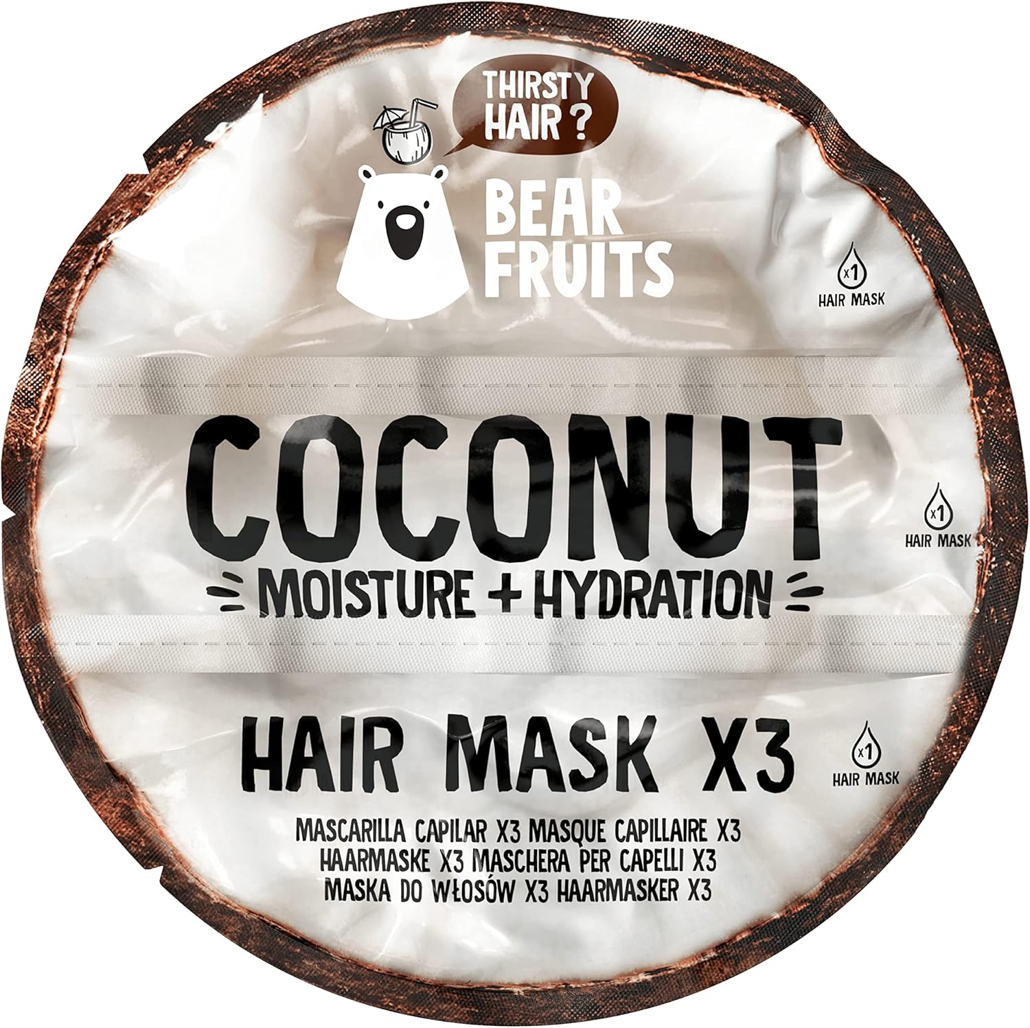 Bear Fruits Coconut Hair Mask X3, Crueltyfree and Vegan Deep