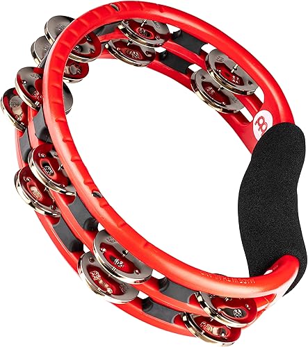 Miniatura 16 de Pandereta para adultos, instrumento musical tradicional de mano — NO FABRICADO EN CHINA — Cascabeles de aluminio, marco sintético