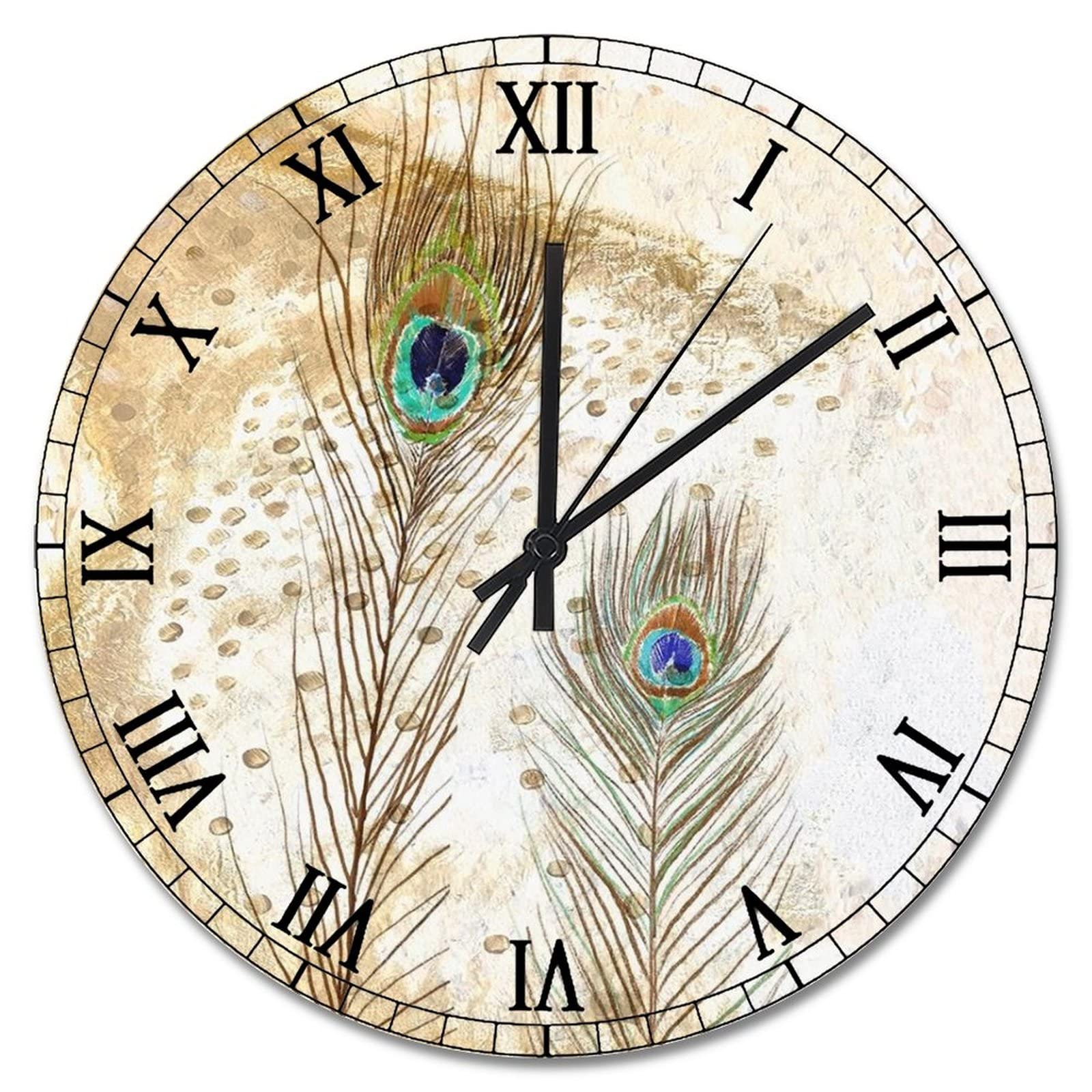 Horloge murale vintage Paris paon fleur decoration interieur maison salon cuisine