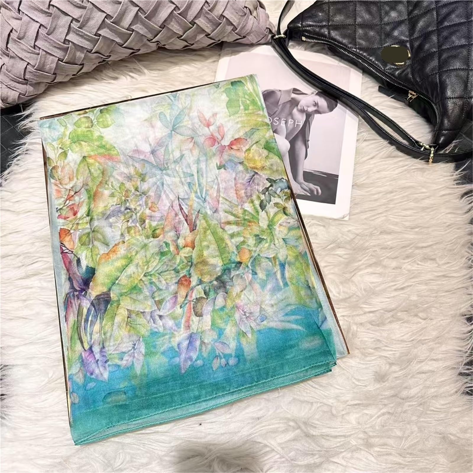 Primaverile Grande Leggera Sciarpa di seta Donna Moda disegno floreale Sciarpe lunghe Avvolge da spiaggia in chiffon estivo Avvolgere 180 * 110 cm