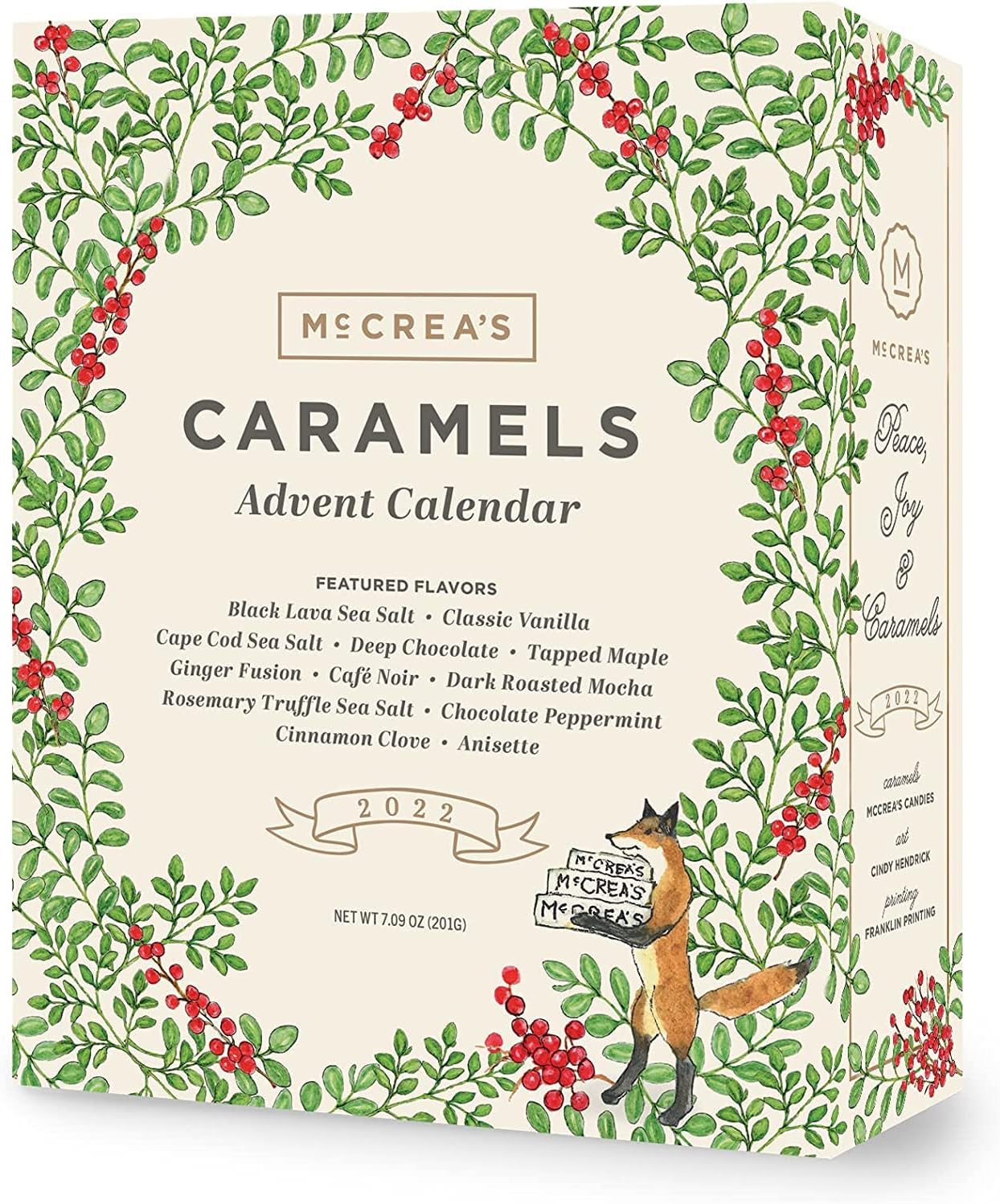 McCreaโs Candies 2021 Caramel Advent Calendar featuring Art by Cindy Hendrick, multi, 7 ounces