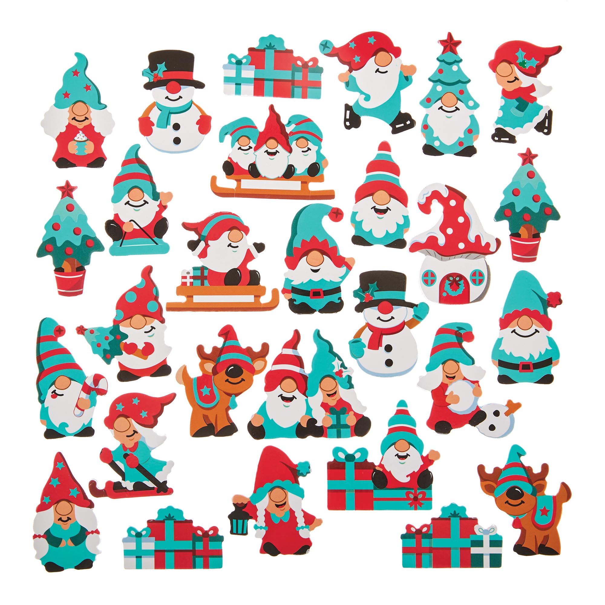 Baker Ross FN320 Christmas Gonk Foam Stickers - Pack of 150, Christmas Stickers for Kids
