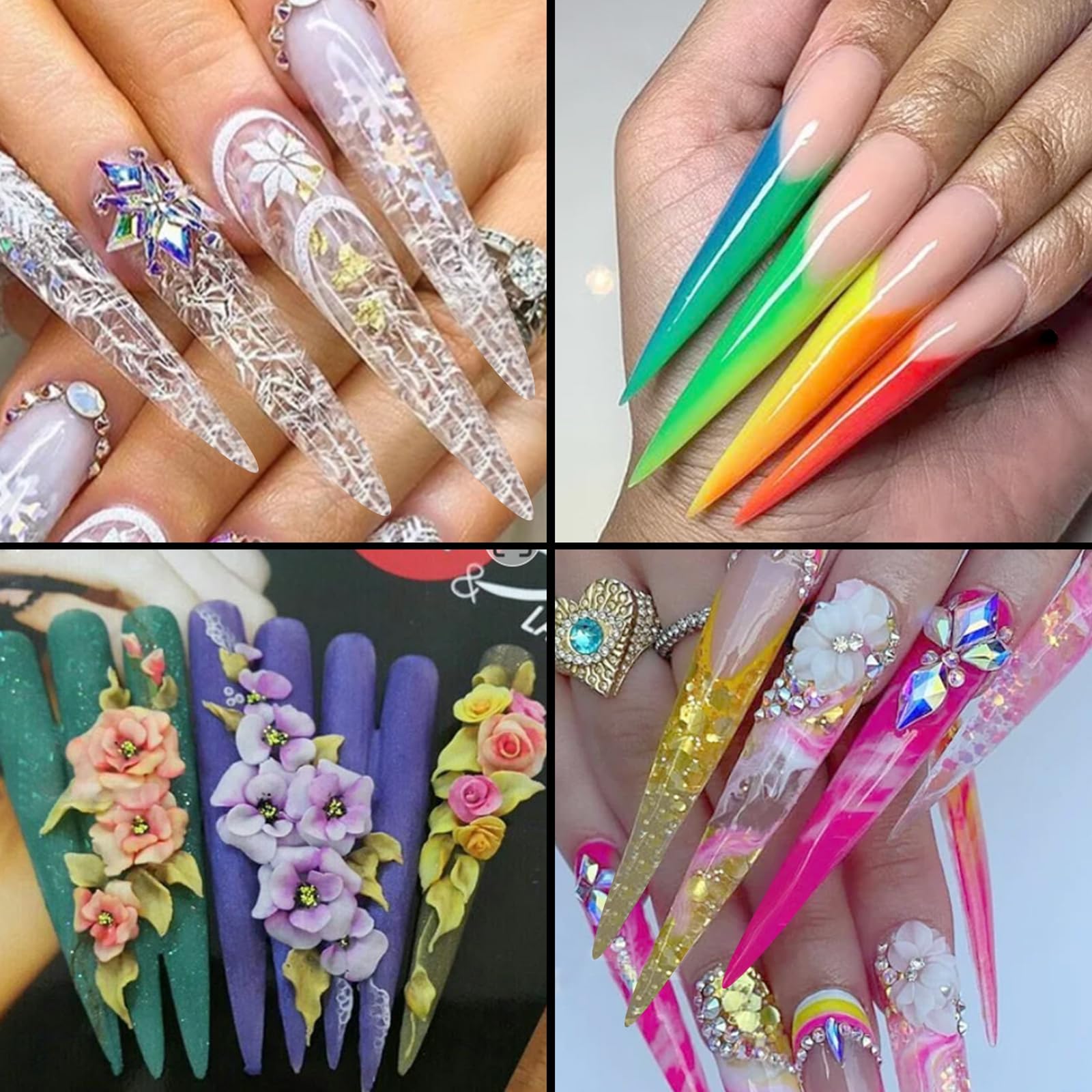 付け爪 fake nails マニキュアの爪 ネイルアートの装飾 ネイルチップ Amazon | 多用途ネイルチップ 120 個クリア偽爪ネイルアーティストや