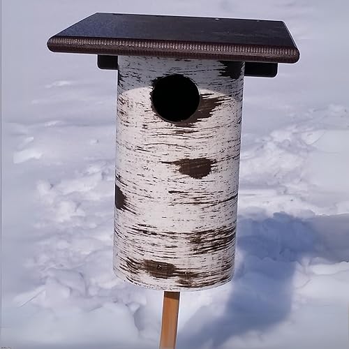 Miniatura 9 de DutchCrafters Gilbertson - Casa de pájaros azules con base extraíble, duradera y resistente a la intemperie, caja anidable para pájaros azules para