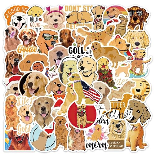 Cute Golden Retriever Stickers Pack, 50PCS Dog Sticker for Kids