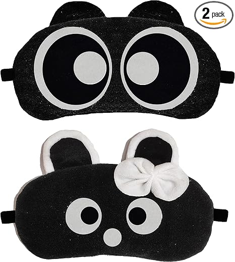 JUZZII Velvet Cute Panda & Doll Sleeping Eye Mask for Men Women Girl Boy-M.No.67-50