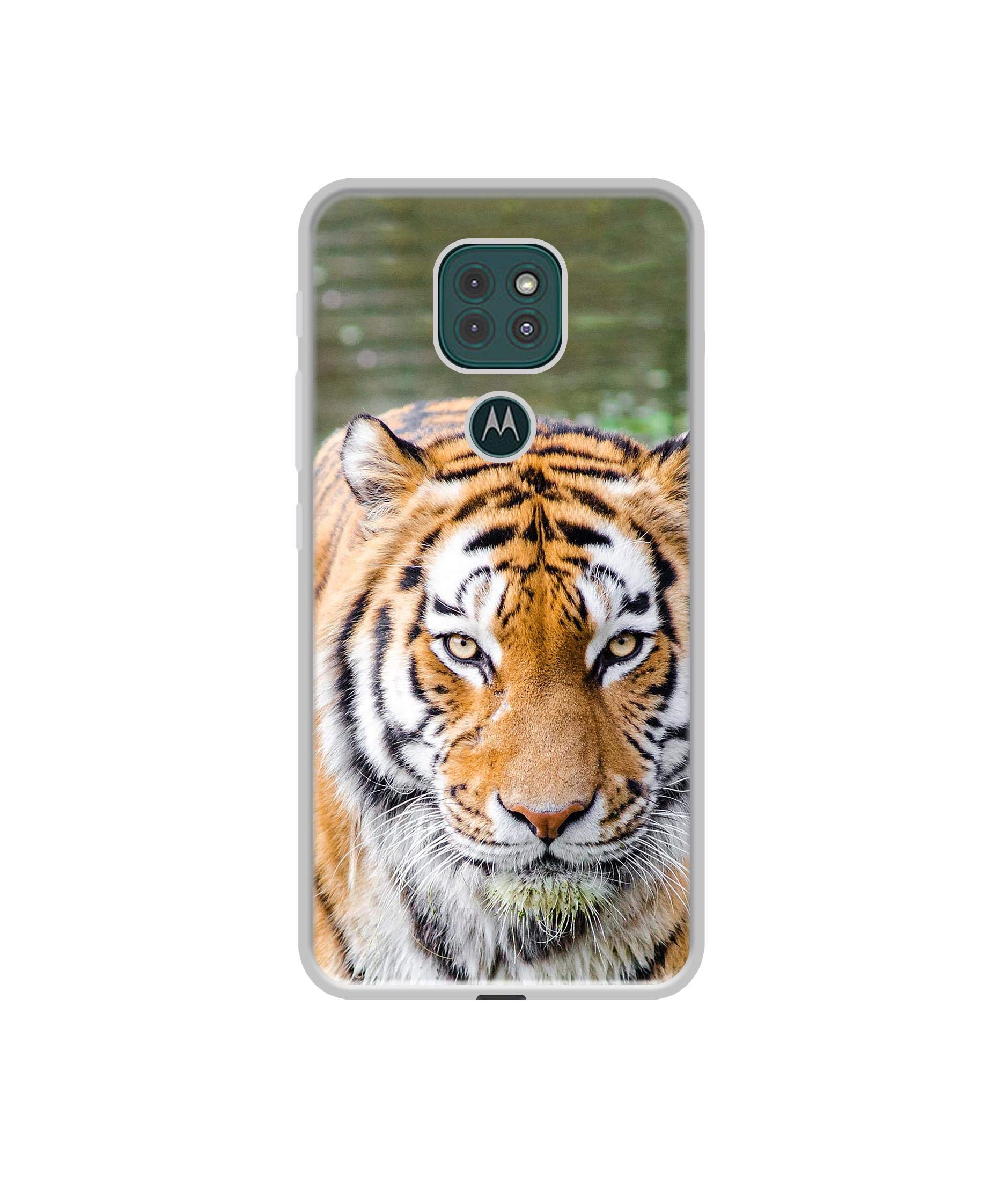 Amazon Brand - Solimo Designer Tiger in Water UV Printed Soft Back Case Mobile Cover for Motorola Moto G9