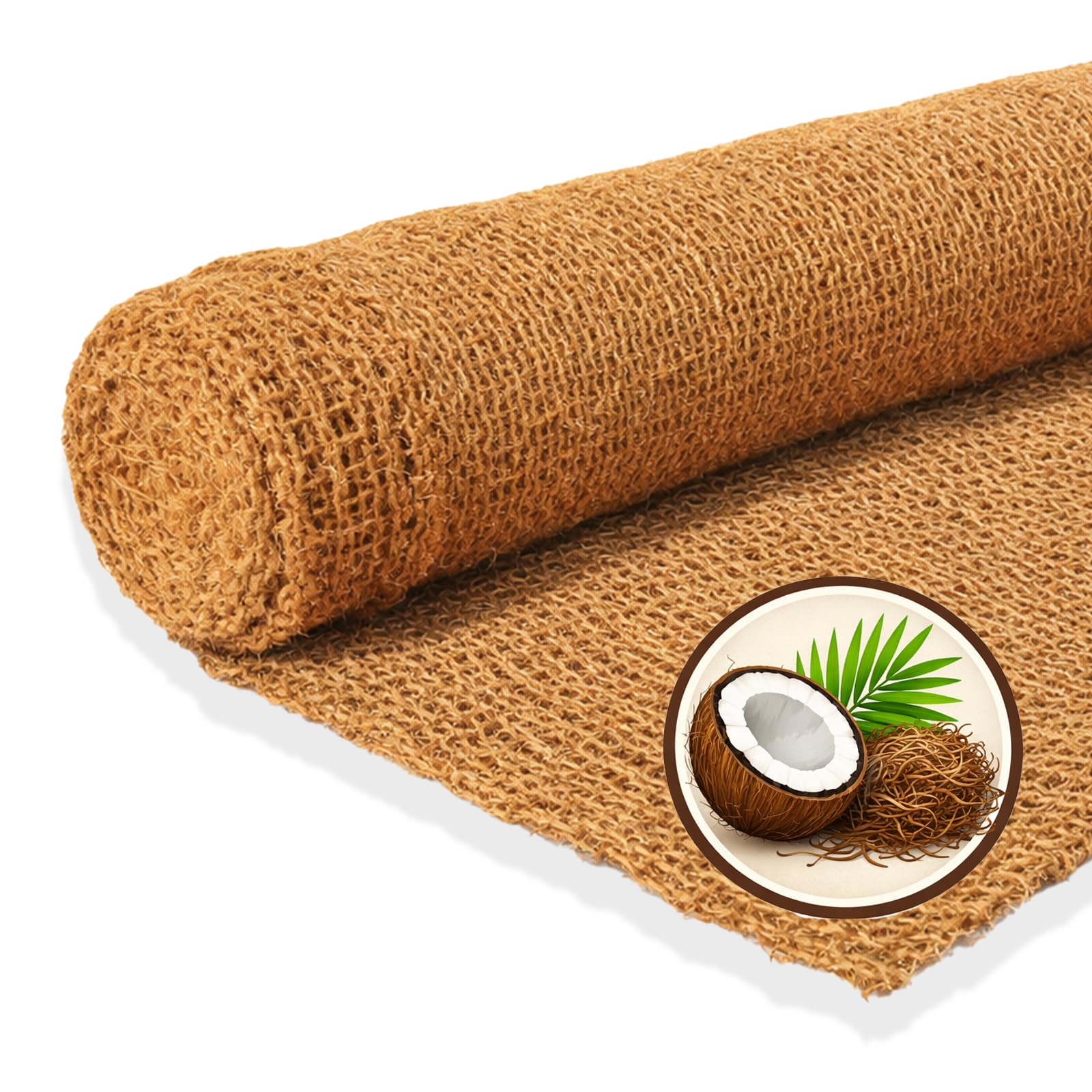 NOOR Kokos Böschungsmatte 1 m x 15 m - Erosionsschutz- & Ufermatte für Garten, Hang & Böschung - biologisch abbaubar & chemikalienfrei - Maschenweite ca. 3 x 3 cm - 400 g/m²