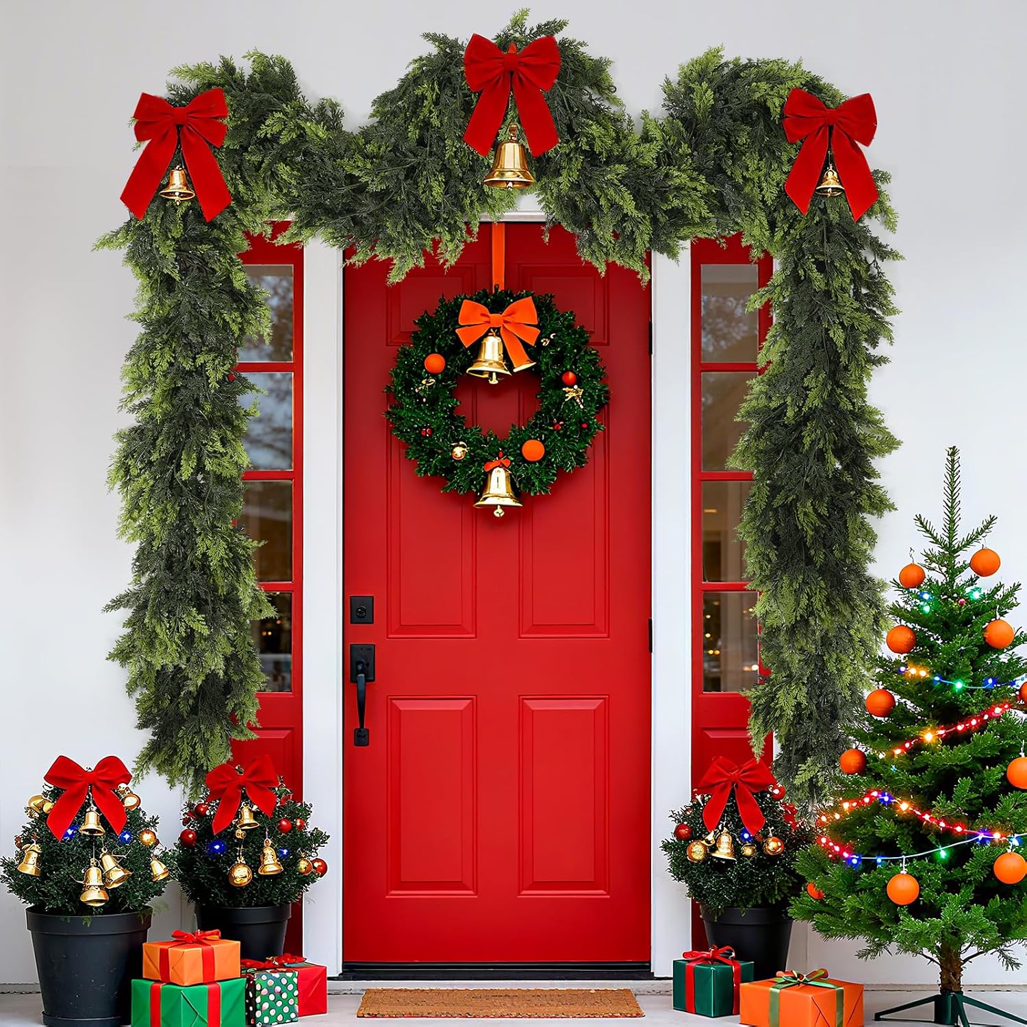 6FT Real Touch Christmas Cedar Garland – Thickness Faux Greenery Garland for Mantel, Fireplace, Table & Doorway | Realistic Indoor Outdoor Holiday Décor (1 Pack)