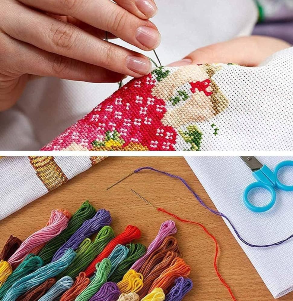 好久由craft JNNPY Stamped Cross Stitch Kits,Sunset Wave,Cross Stitch