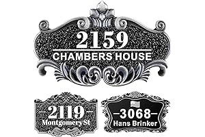 MORIDA Personalized Cast Address Sign House Number Home Address Plaque 12 Inch,...