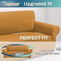 Vista 192 de Asnomy Couch Covers for 3 Cushion Couch Stretch Sofa Covers Slipcovers, Pet Protector Furniture Covers for Dogs Cats Spandex Jacquard Fabric Small