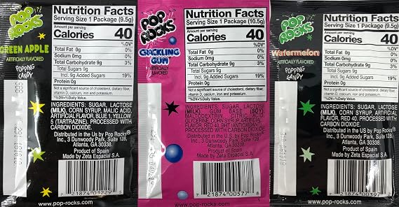 Pop Rocks Candy Variety Pack Popping Candy - Pop Rocks Bulk Candy, Nine Different Flavors Bulk Popping Candy (36 Count)
