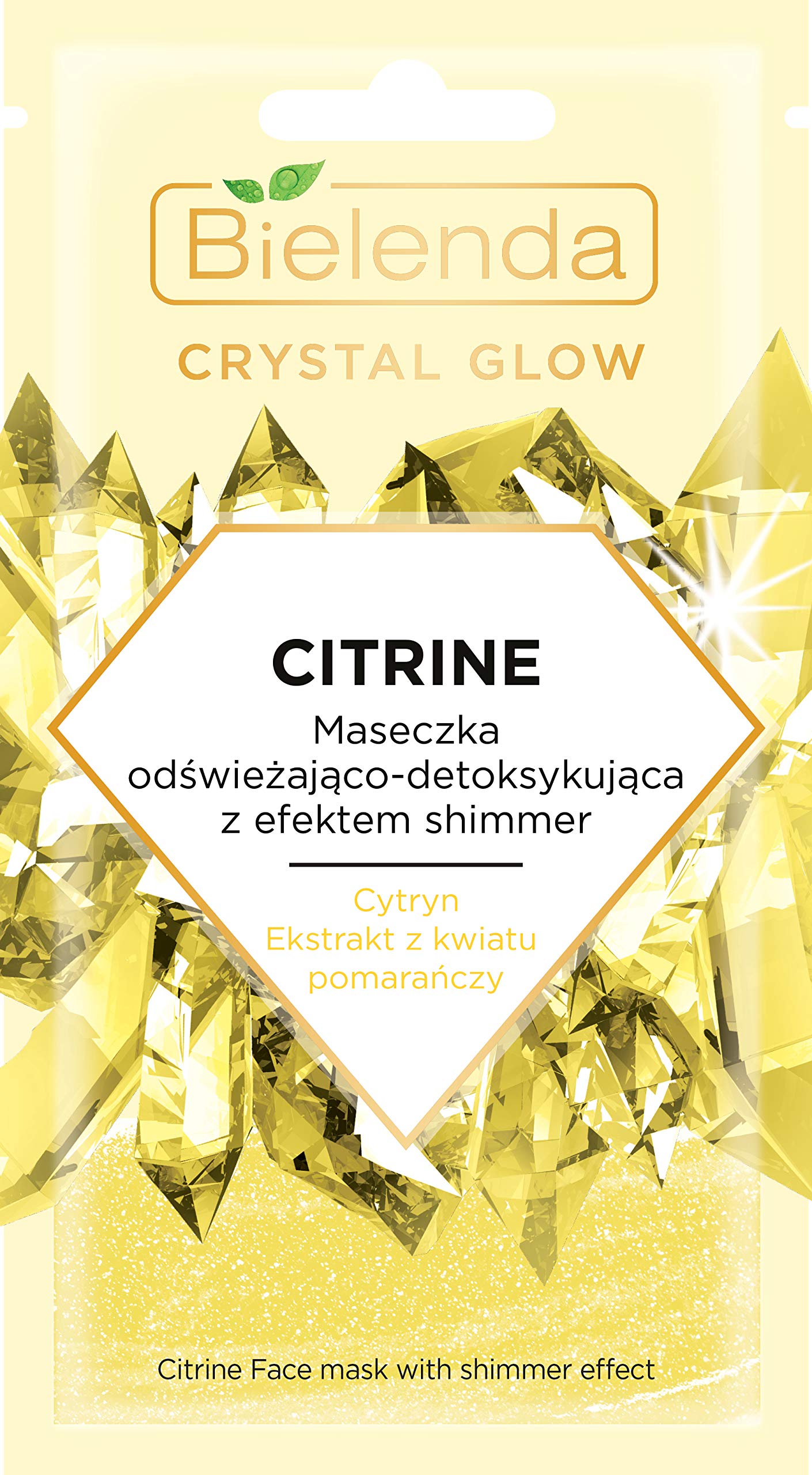 Bielenda Crystal Glow Citrine Refreshing and Detoxifying Face Mask with Shimmer Effect 8g