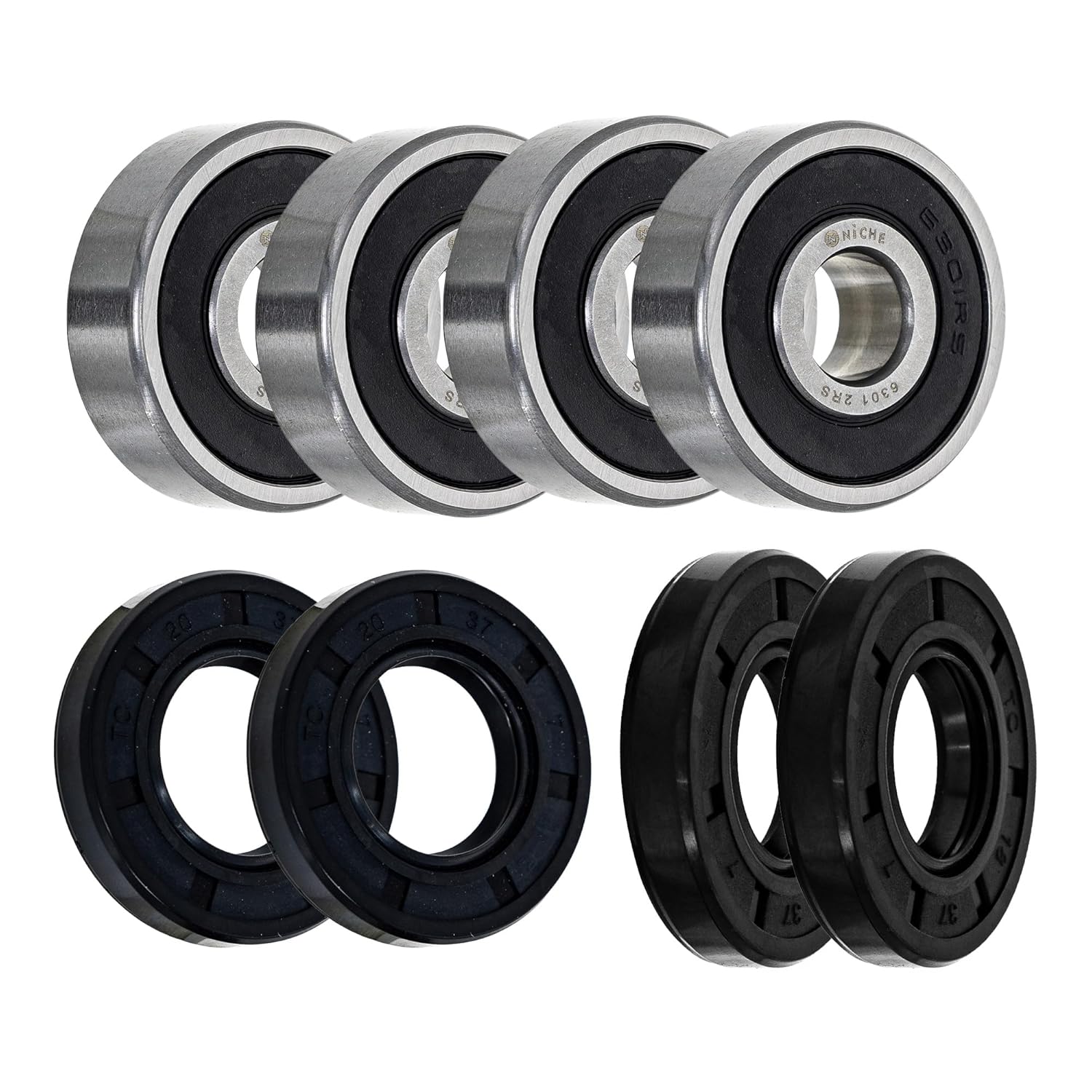 NICHE Wheel Bearing Seal Kit for Yamaha TTR125 Drum Brake 6301-2RS