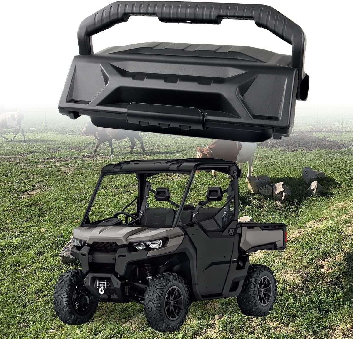 CPOWACE Dash Storage Box Compatible with Can-Am Defender HD5 HD8 HD10 MAX, Black Removable Storage Bin Upper Handy Tool Box Replace #715004344