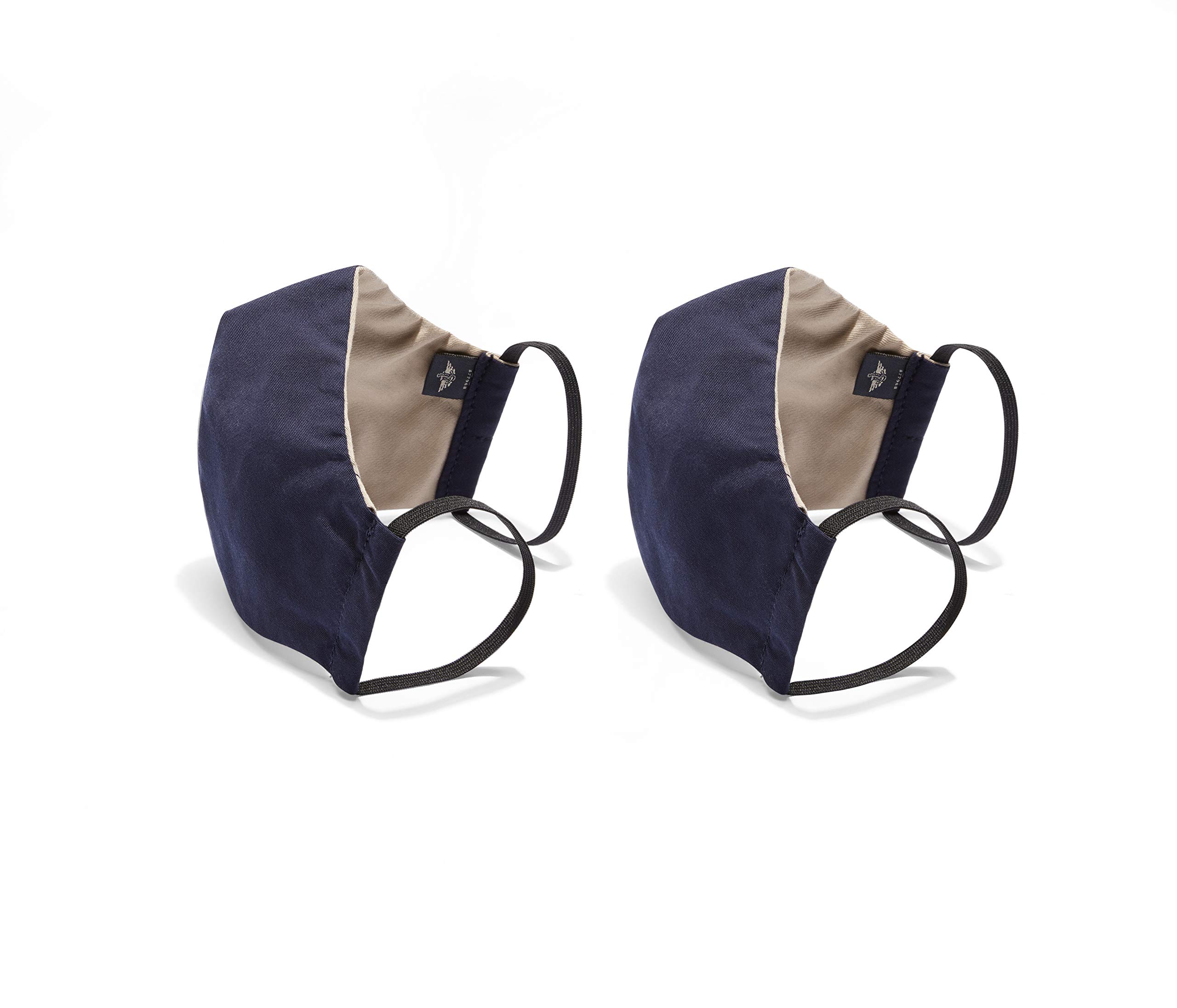 Dockers Reusable Reversible Face Mask (2 Pack), Khaki/Navy, Large (Pack of 2)