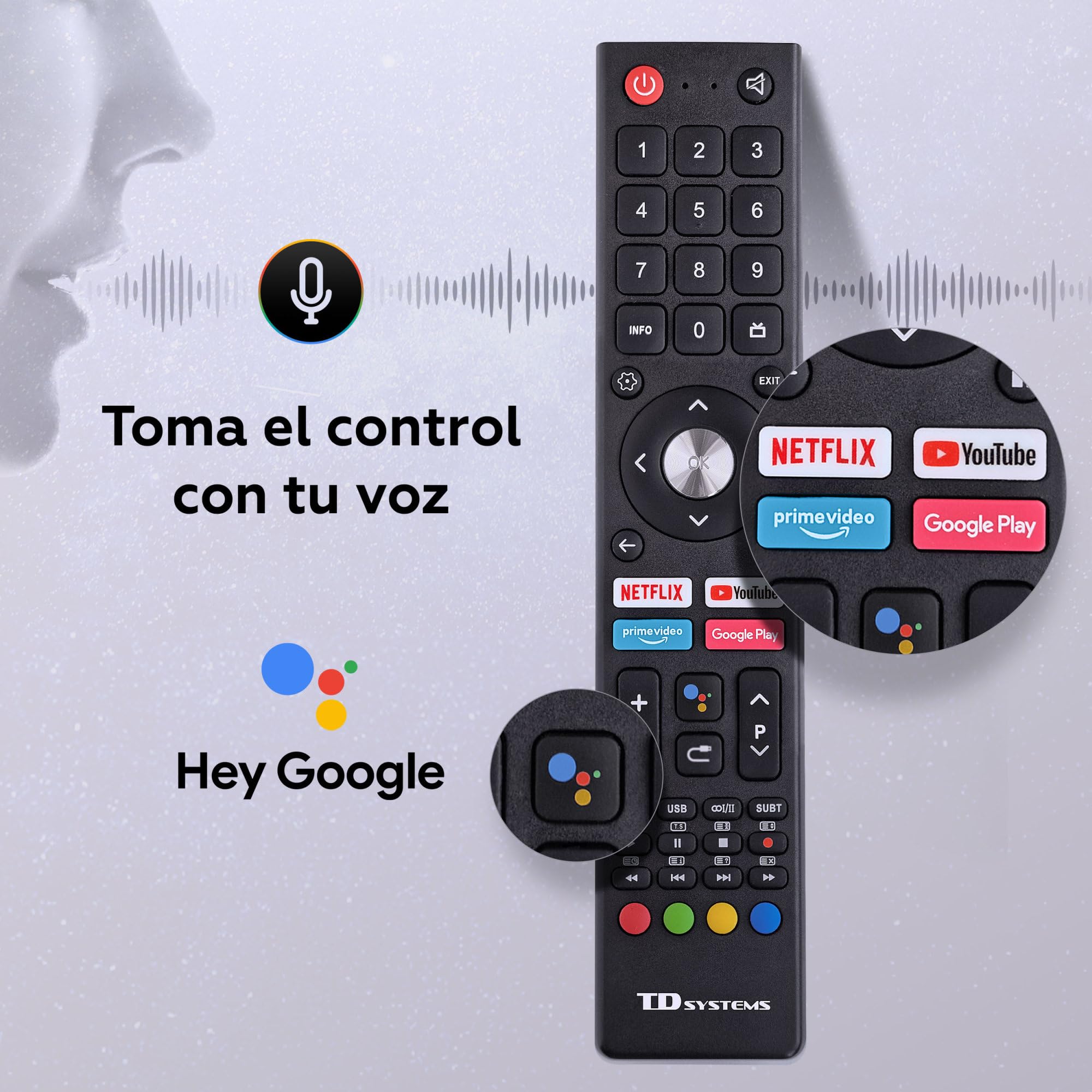 TD Systems - Smart TV 55 Pulgadas 4K Android 11, Control por Voz, televisión TDT HD. Televisor con 3 años de Garantia - PRIME55C14S