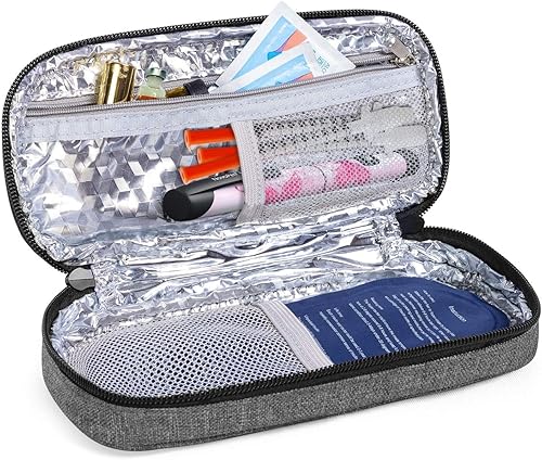 Miniatura 2 de Luxja Estuche de viaje de insulina con bolsas de hielo reutilizables para enfriador de insulina (paquete de 4), color gris