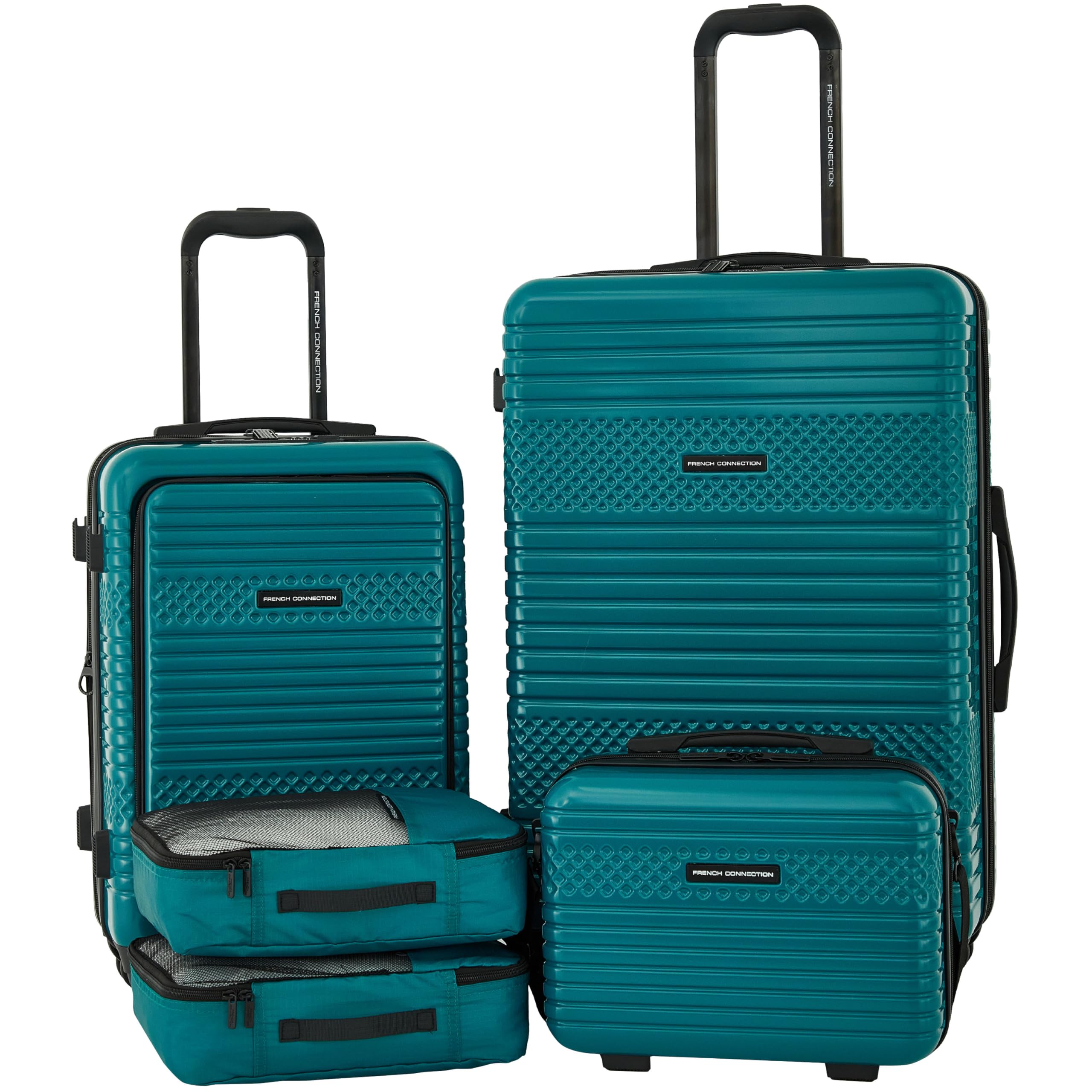 French Connection 5 Piece Mersai Luggage Travel Set, Deep Lake