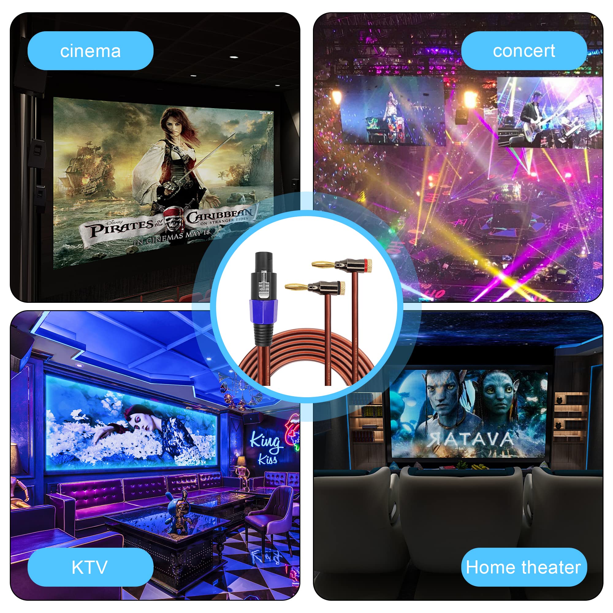 Amazon | GINTOOYUN バナナプラグ - スピコンケーブル ダブル