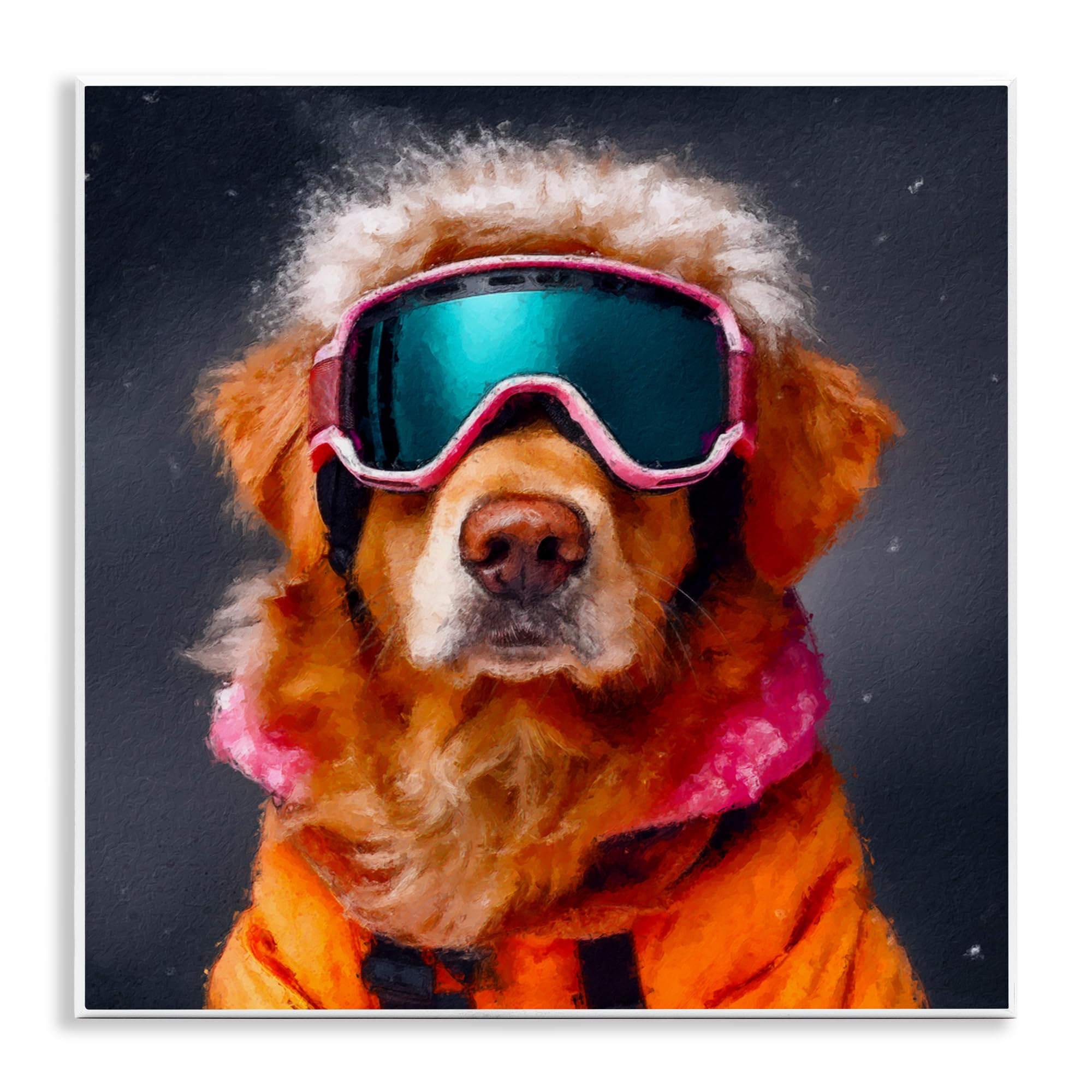 Stupell Industries Ski Dog with Goggles Wall Plaque Art, design by Sean Parnell, 12 x 12