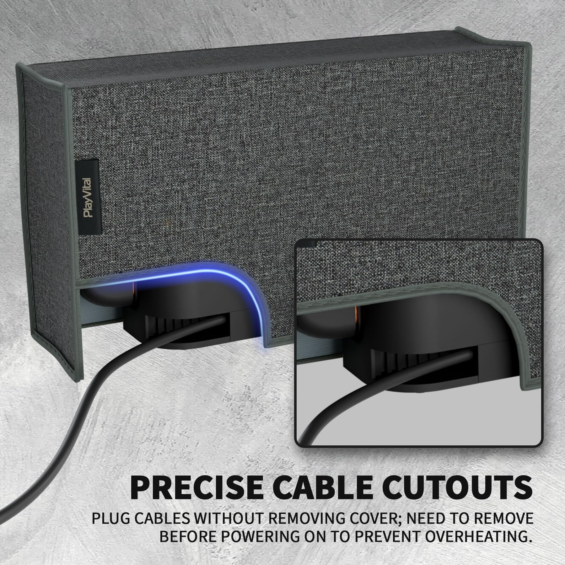 PlayVital Housse Anti-Poussière pour Nintendo Switch 2 Console Cache Protection Accessoires,Cover Anti-Rayures Étanche pour Nintendo Switch 2 Chargeur Dock-Gris - 5