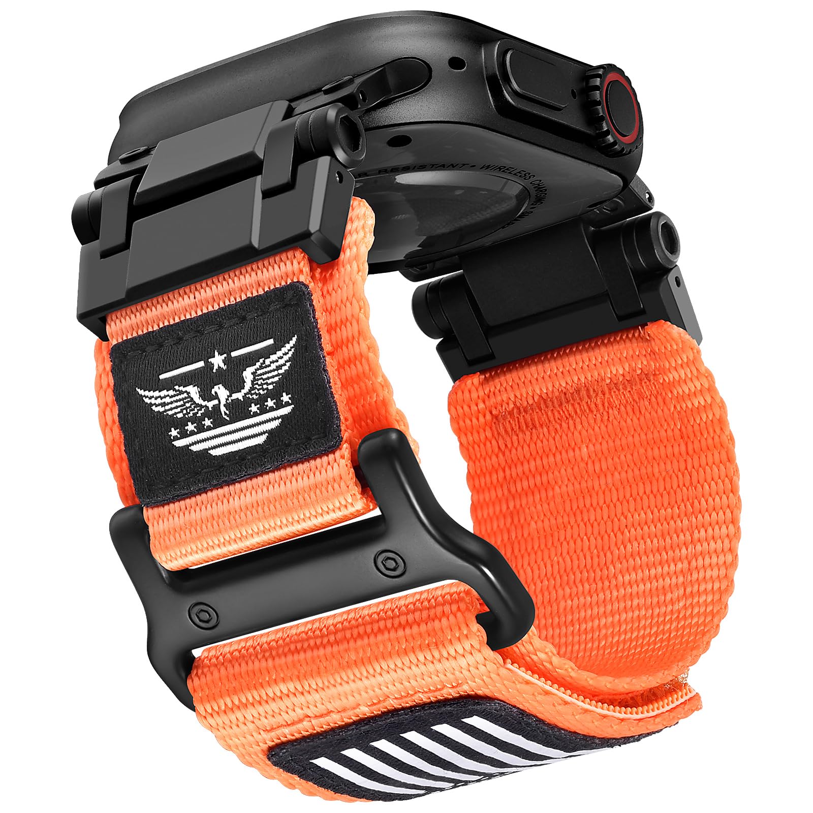 Rugged Nylon Bands Compatible With Apple Watch Ultra 2/1 Band 49mm 46mm 45mm 44mm 42mm for Men, Breathable Sport Loop Adjustable Strap for iWatch Series 10 9 8 7 6 5 4 3 2 1 SE