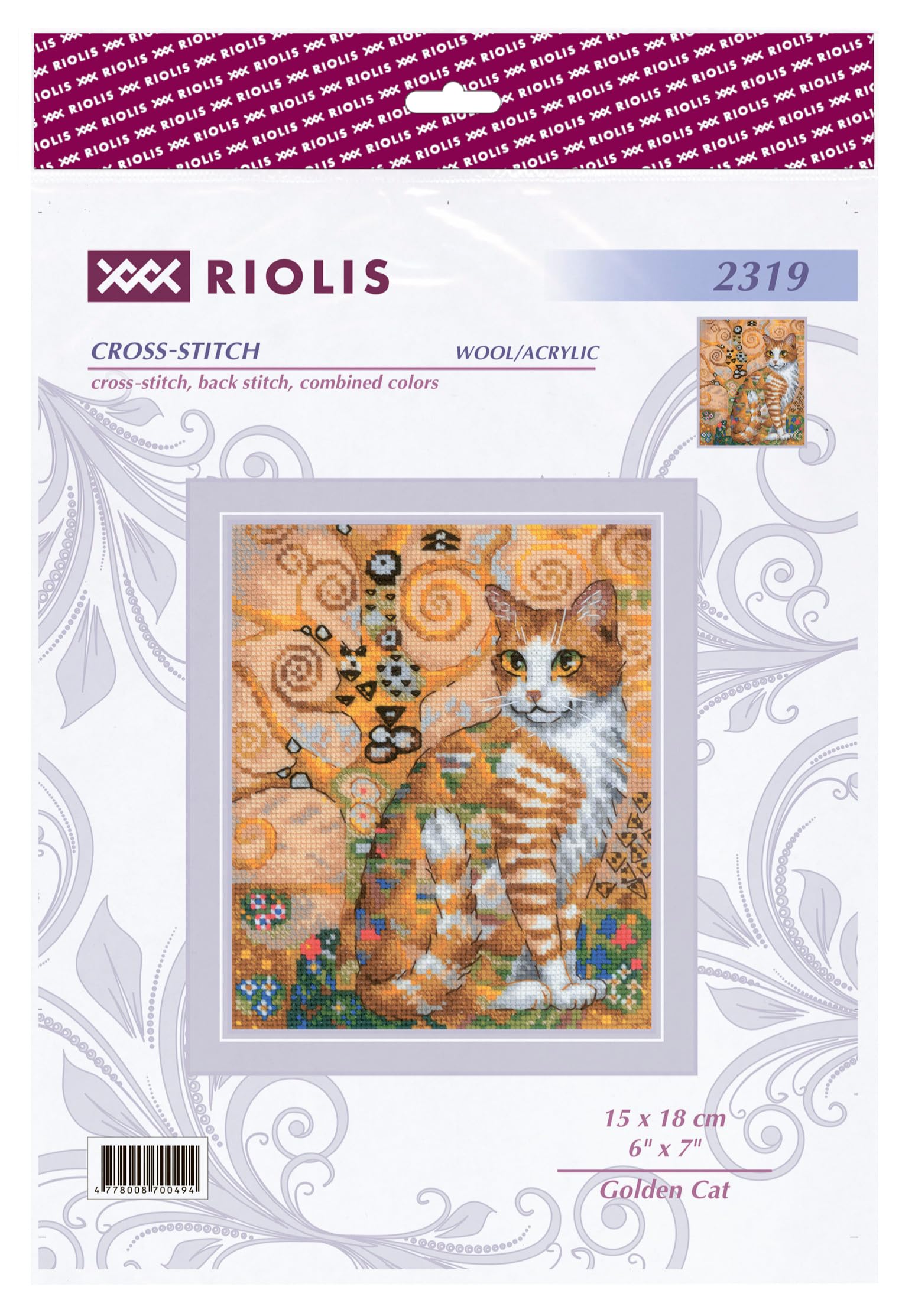 Amazon | RIOLIS - Golden Cat 2319、キャットクロスステッチキット 6