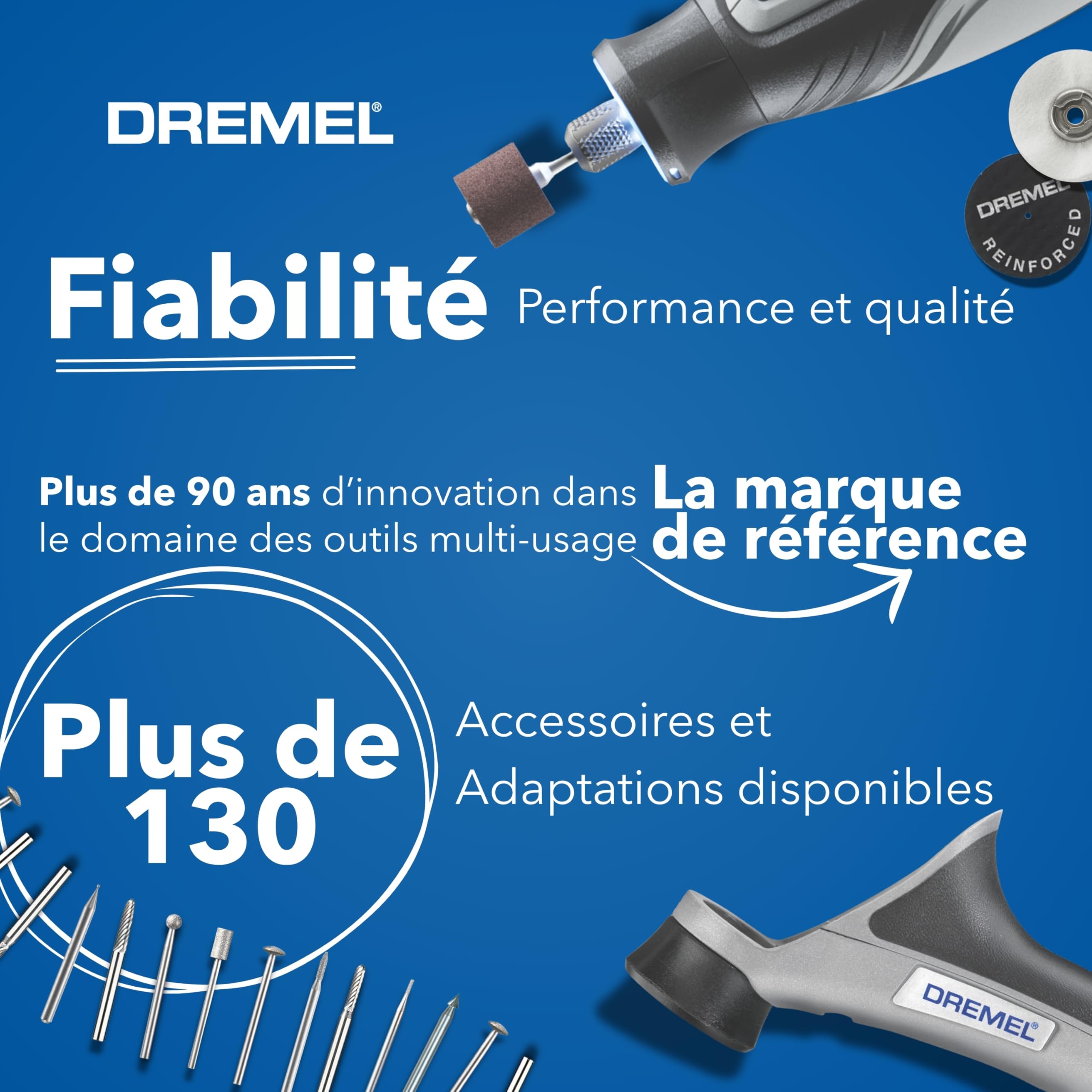 Dremel 8150 outil multi-usage sans-charbon 7,2 V batterie rechargeable USB-C 2 Ah 20 accessoires vitesse variable 5.000-30.000 tr/min