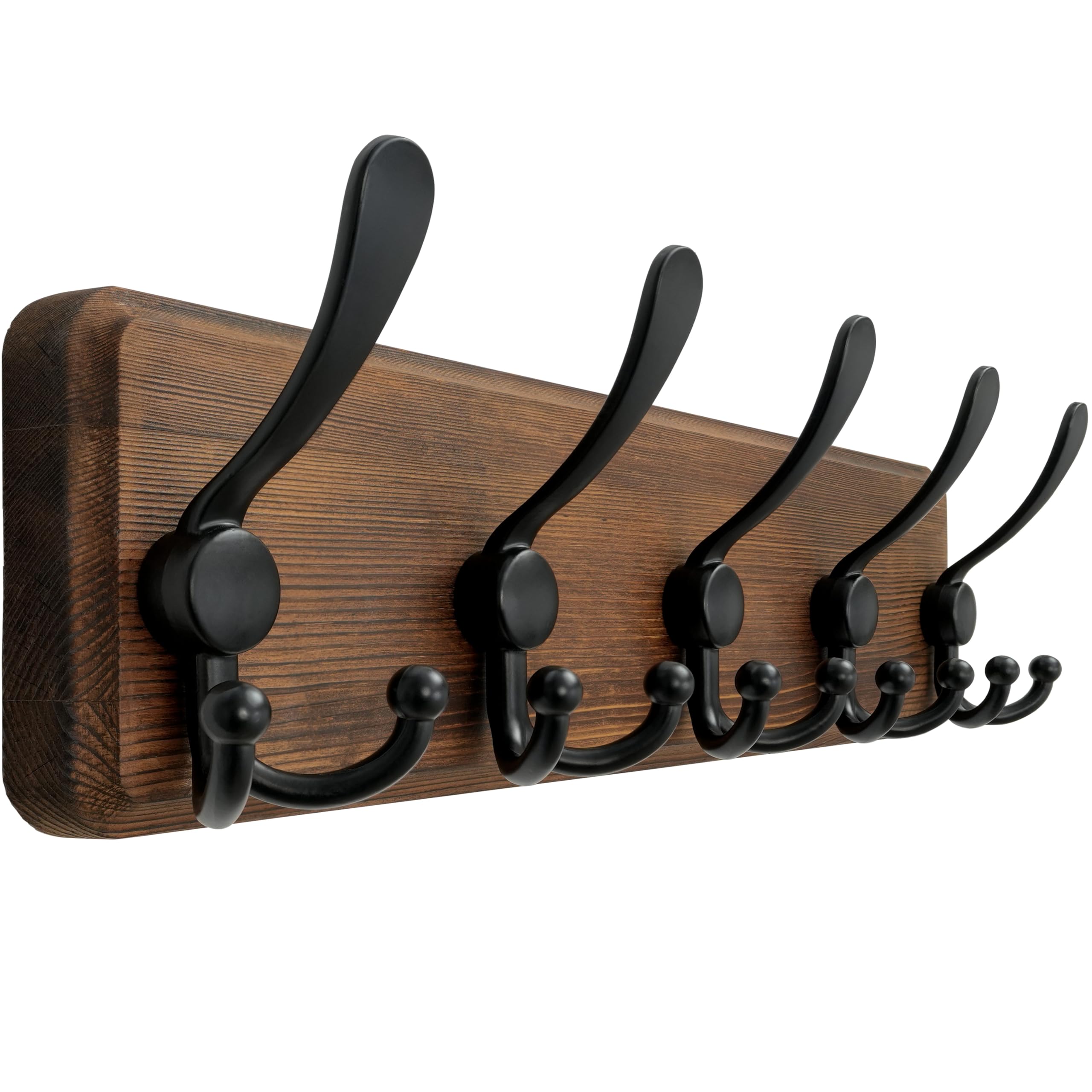 Dseap Coat Rack Wall Mount Patented, Heavy-Duty, Rustic Wooden Wall Coat  Hanger Hook Rail with Triple Hooks for Winter Coats Hat Jacket Clothing