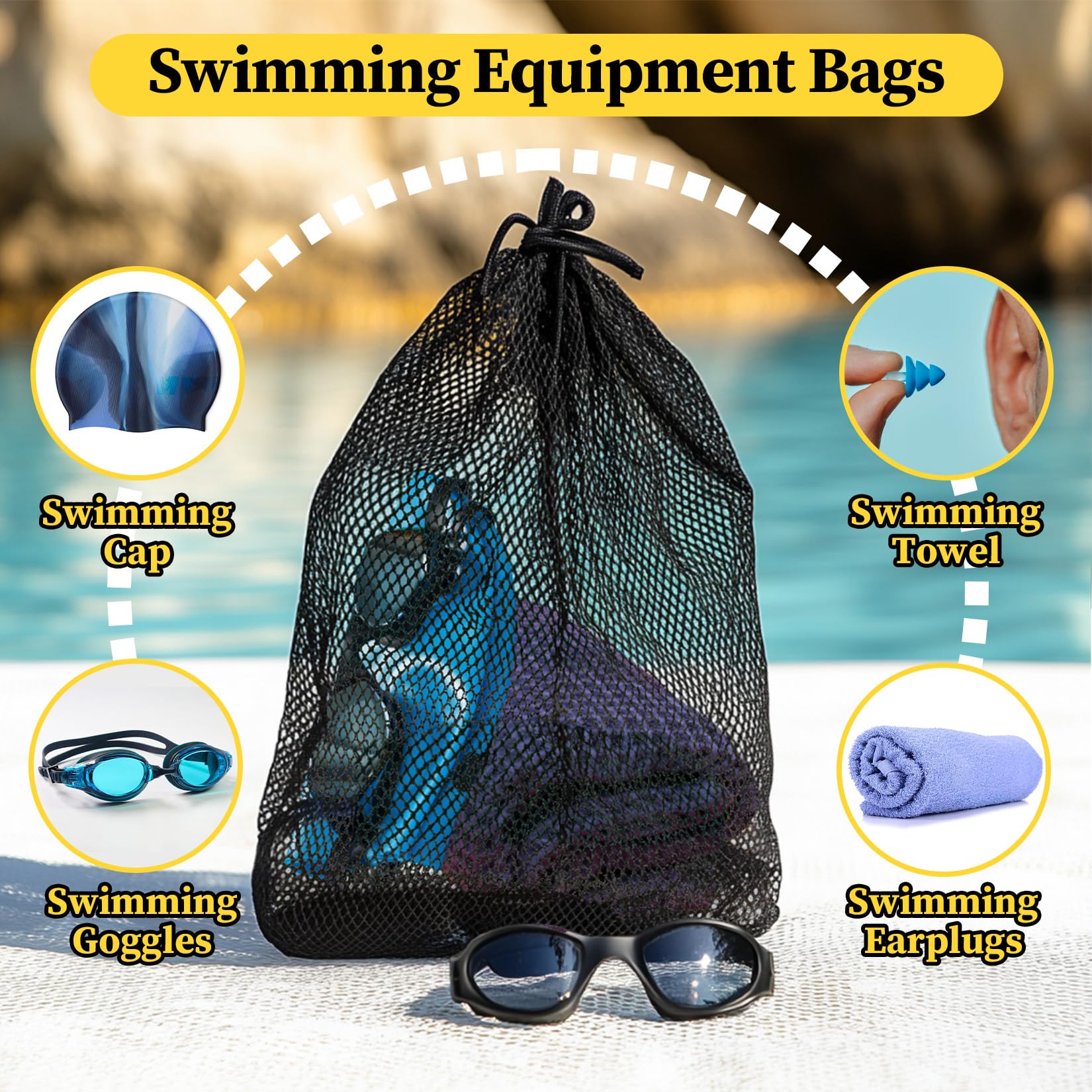 Amazon.com: MAQIHAN Mesh Drawstring Bag, Black : Clothing, Shoes