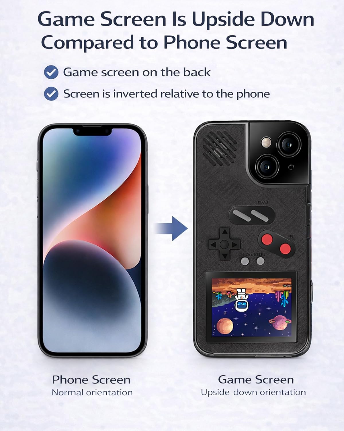 Game Phone Case, 168 Built-in Small Video Games, Black, Compatible with iPhone 12 Mini