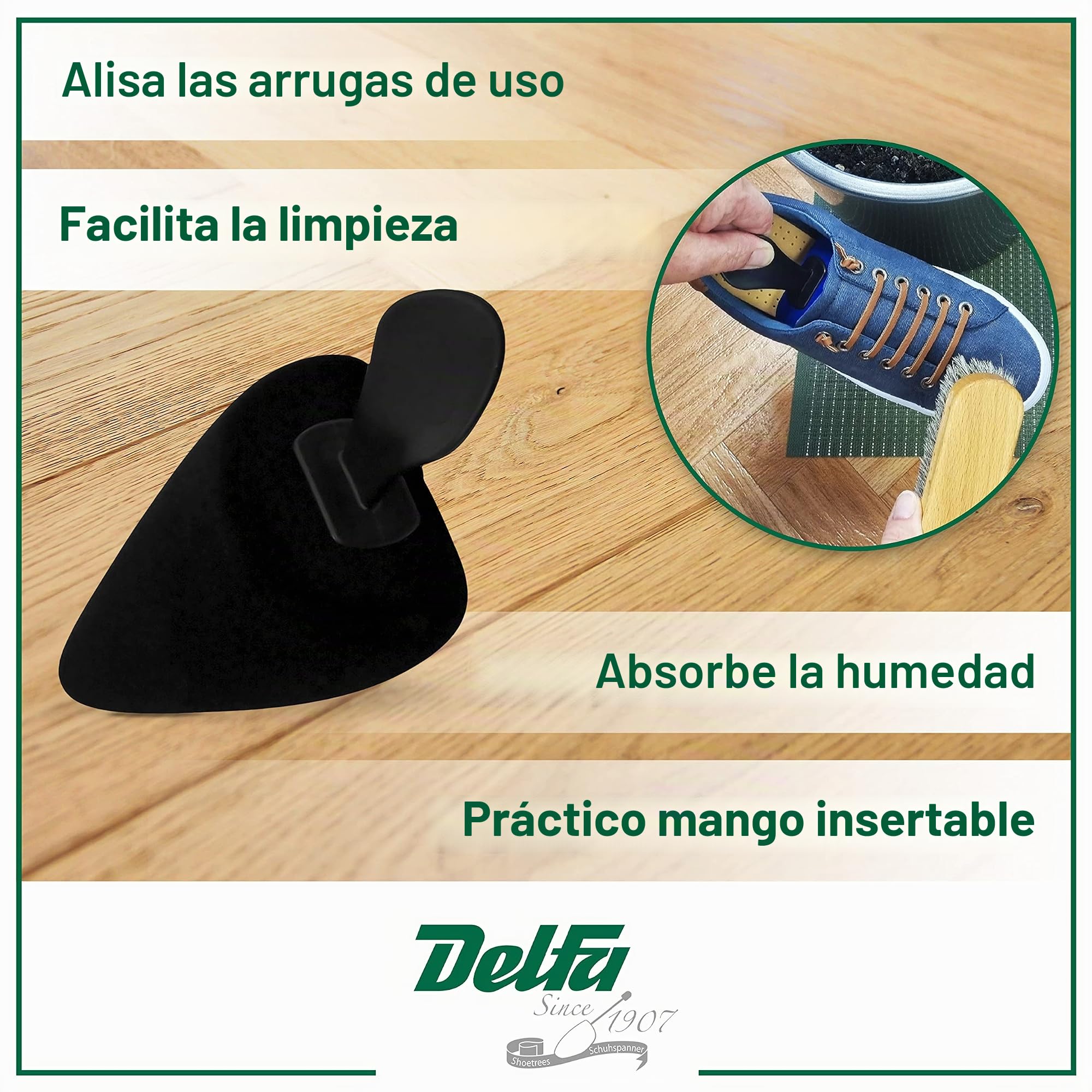 DELFA Set de 5 pares hormas para zapatos de espuma terciopelo “Grace” para zapatos de punta e bailarinas de punta