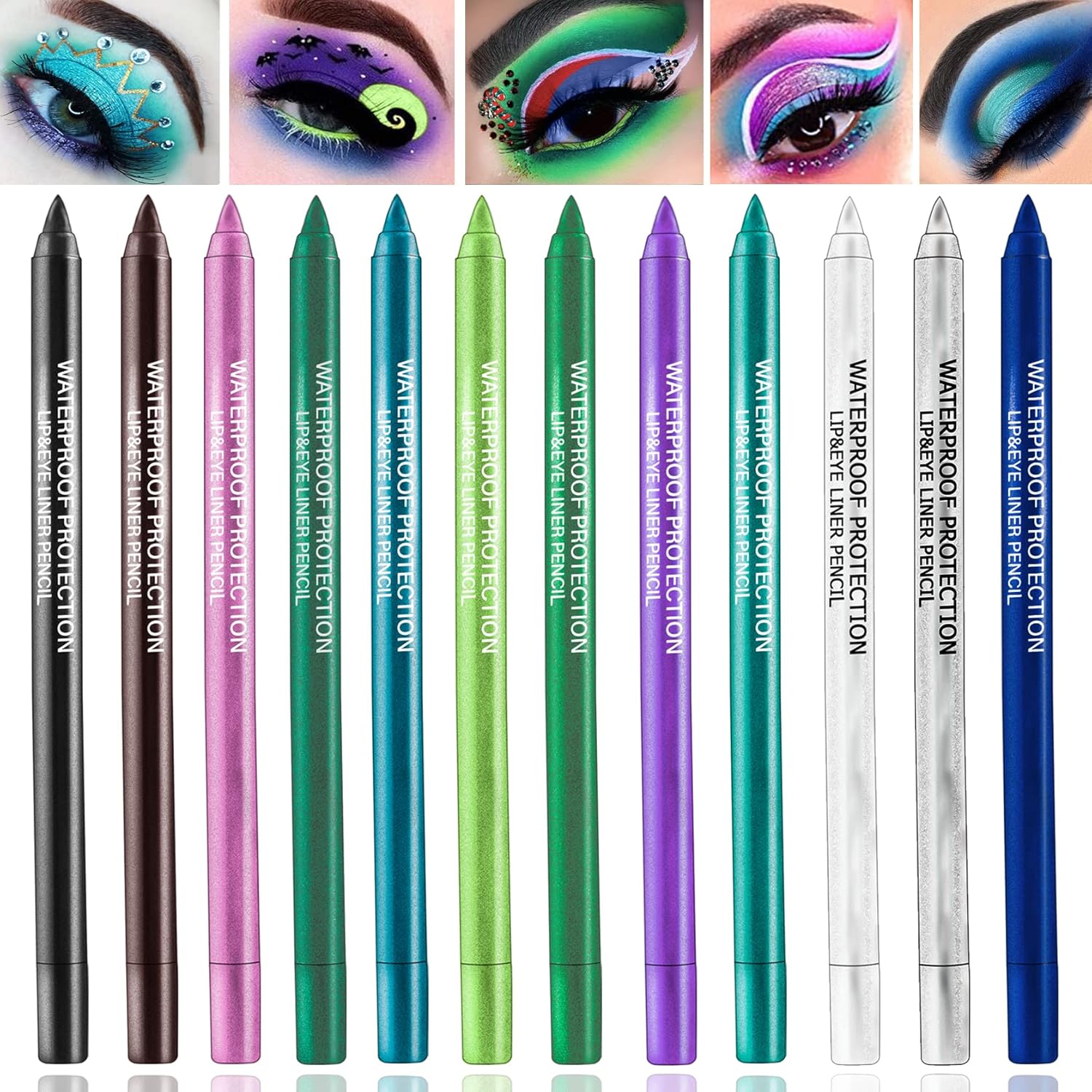 12 Colors Colorful Eyeliner Pencils Set Glitter Colored Eyeliner Pen Kit Metallic Pearl Green Purple White Blue Matte Eye Shadow Pencil Long Lasting Waterproof Professional Eye Makeup Pen Set (12Pcs) 12 Colors Colorful Eyeliner Pencils Set Glitter Colored Eyeliner Pen Kit Metallic Pearl Green Purple White Blue Matte Eye Shadow Pencil Long Lasting Waterproof Professional Eye Makeup Pen Set (12Pcs)