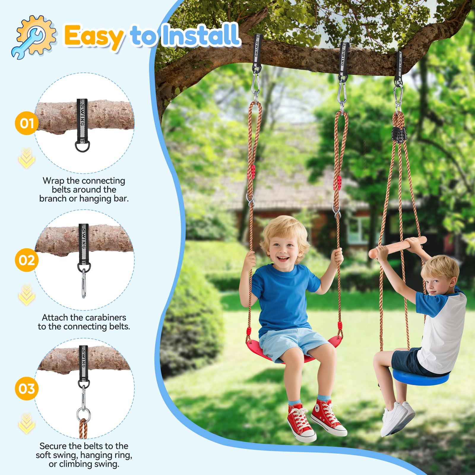 47.24" Nestschaukel Outdoor, Höhenverstellbar, Abnehmbares Kissen, 900D Oxford-Gewebe, Robuste Seile mit Tragfähigkeit bis 300 kg (661 lbs), Tellerschaukel für Outdoor & Indoor