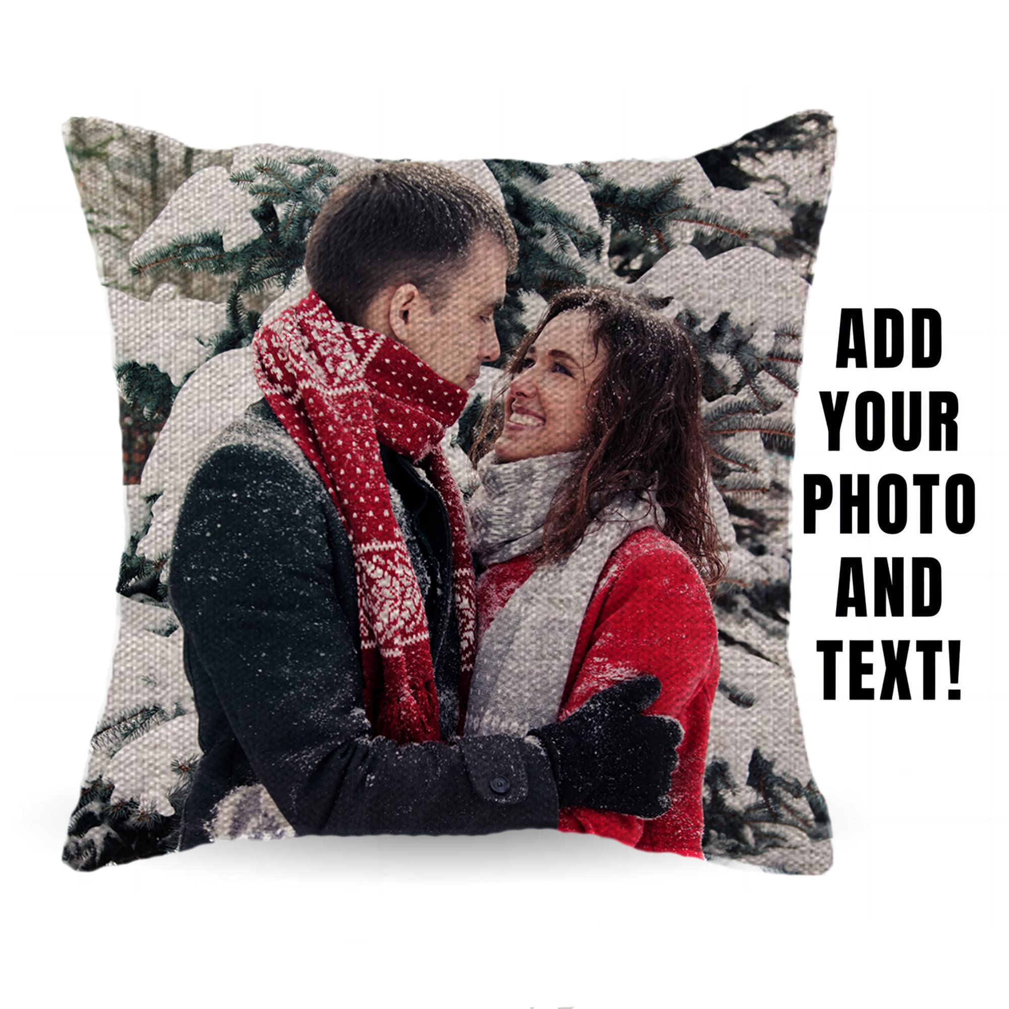 Eletizy Personalized Custom Throw Pillowcase, DIY Design Picture Photos & Text Customize, Single Side Printed Cushion Covers, 18''x18'' (Burlap)