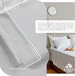 Linen Home 100% Cotton Percale Sheets Twin Size, White, Deep Pocket, 3 Pieces Set - 1 Flat, 1 Deep Pocket Fitted Sheet and 1 Pillowcase, Crisp Cool and Strong Bed Linen