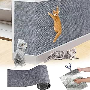 Alfombrilla Rascadora Para Gatos - Adhesiva Y Reutilizable, Protege Muebles Y Paredes De Arañazos