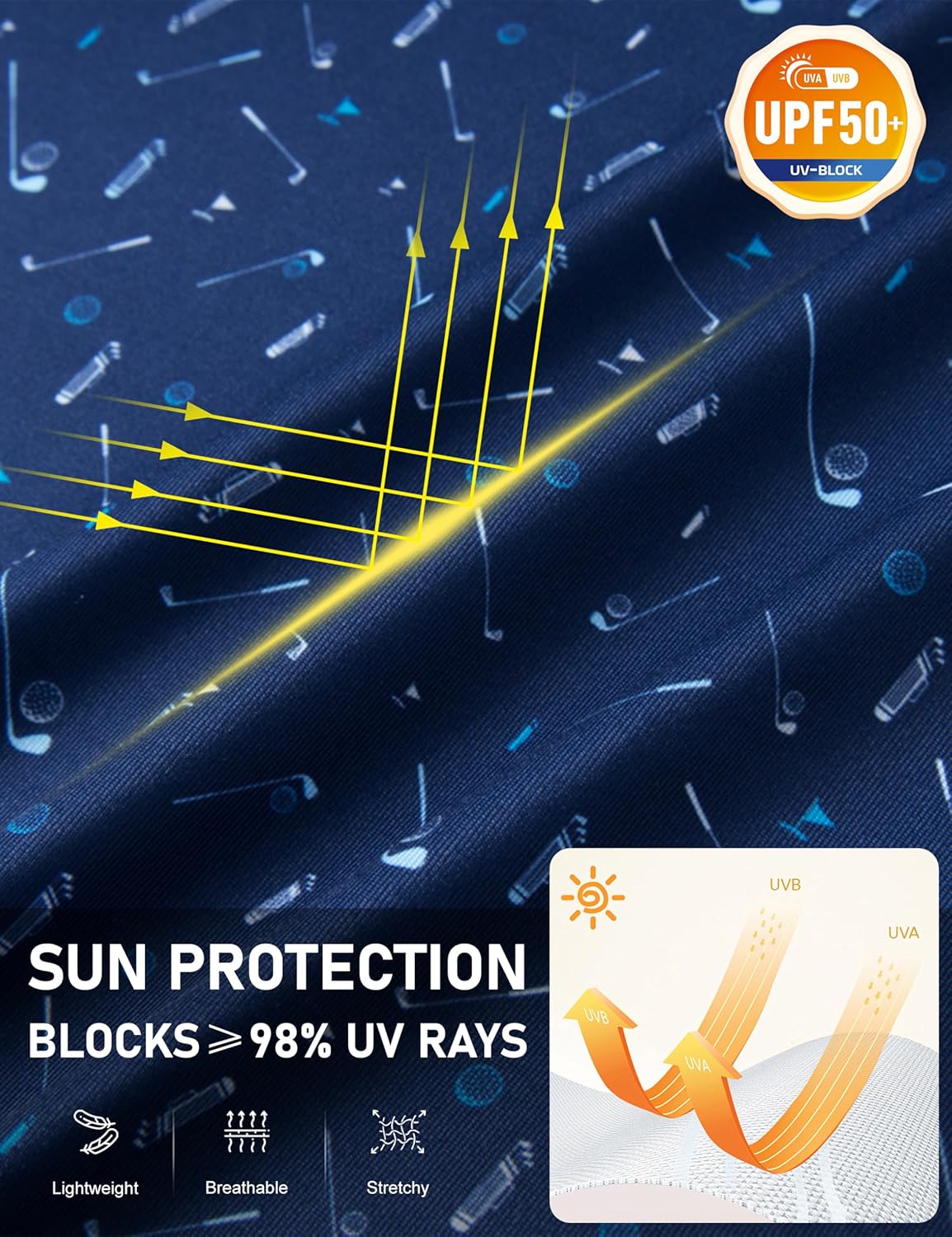 MAGCOMSEN Mens Polo Shirts Short Sleeve Print Patterns Collared Shirt Performance Moisture Wicking Golf Polos - Image 4