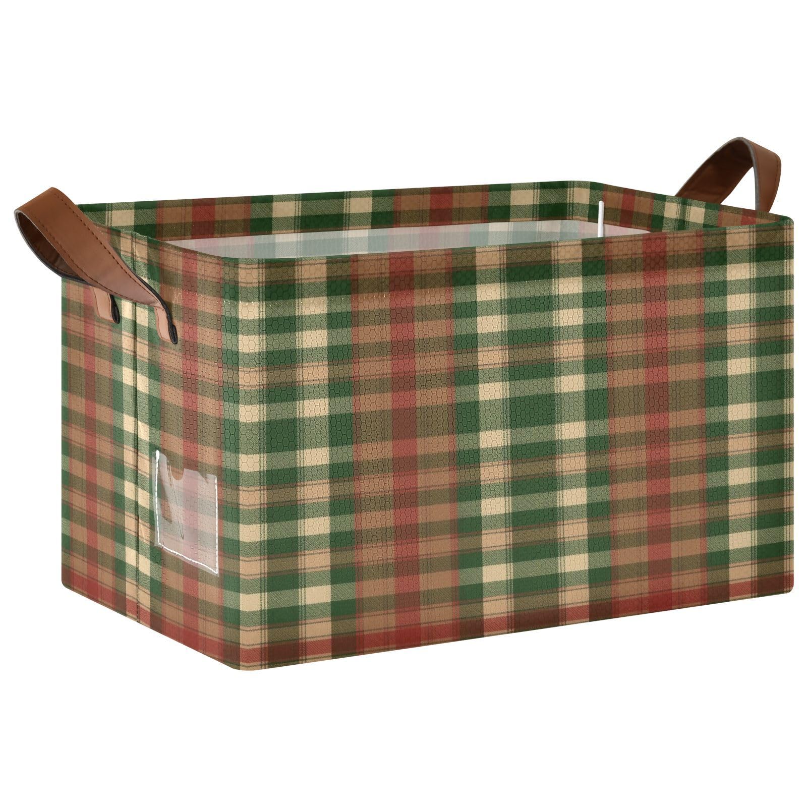 FRODOTGV Contenedores de almacenamiento abiertos para armario, dormitorio, cocina, bosques vintage, cuadros verdes, talla M